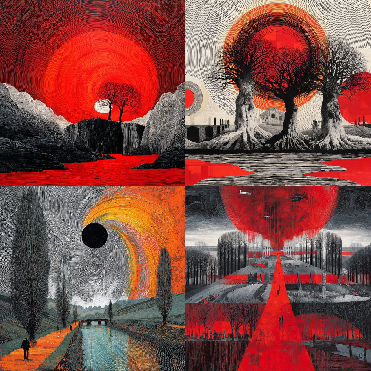 Stanley Donwood style, Midjourney V7, render 1 of 4