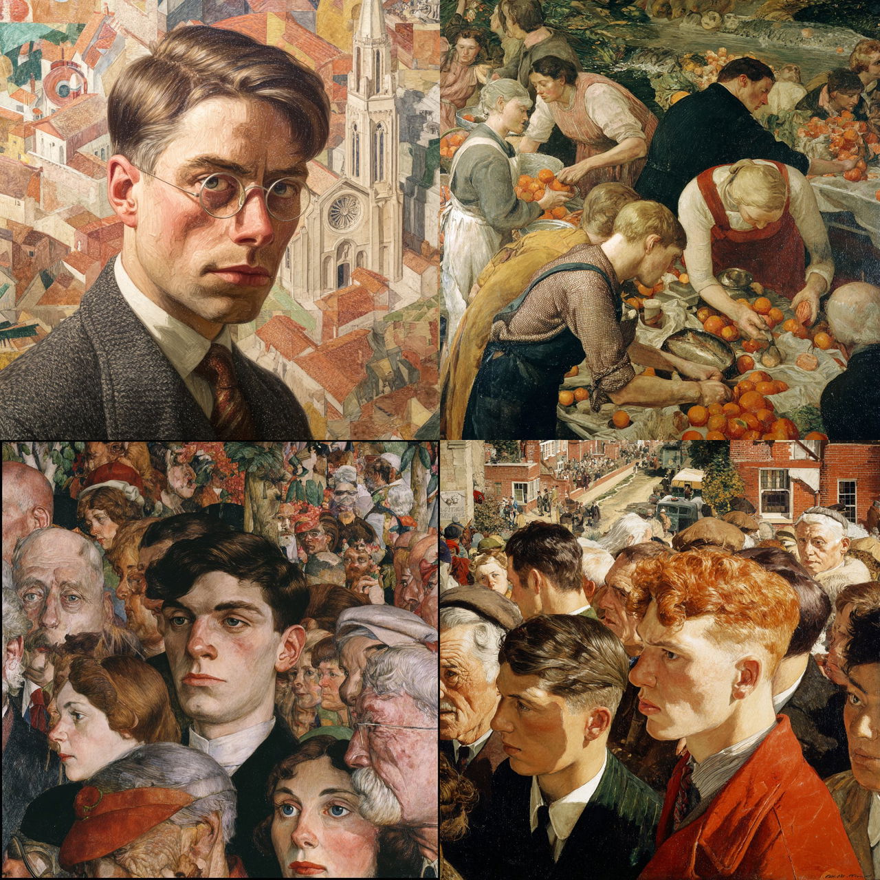 Stanley Spencer style, Midjourney V7, render 1 of 4