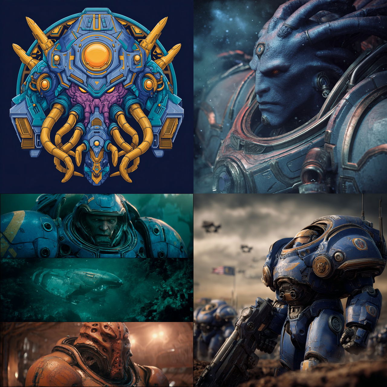 StarCraft style, Midjourney V7, render 1 of 4