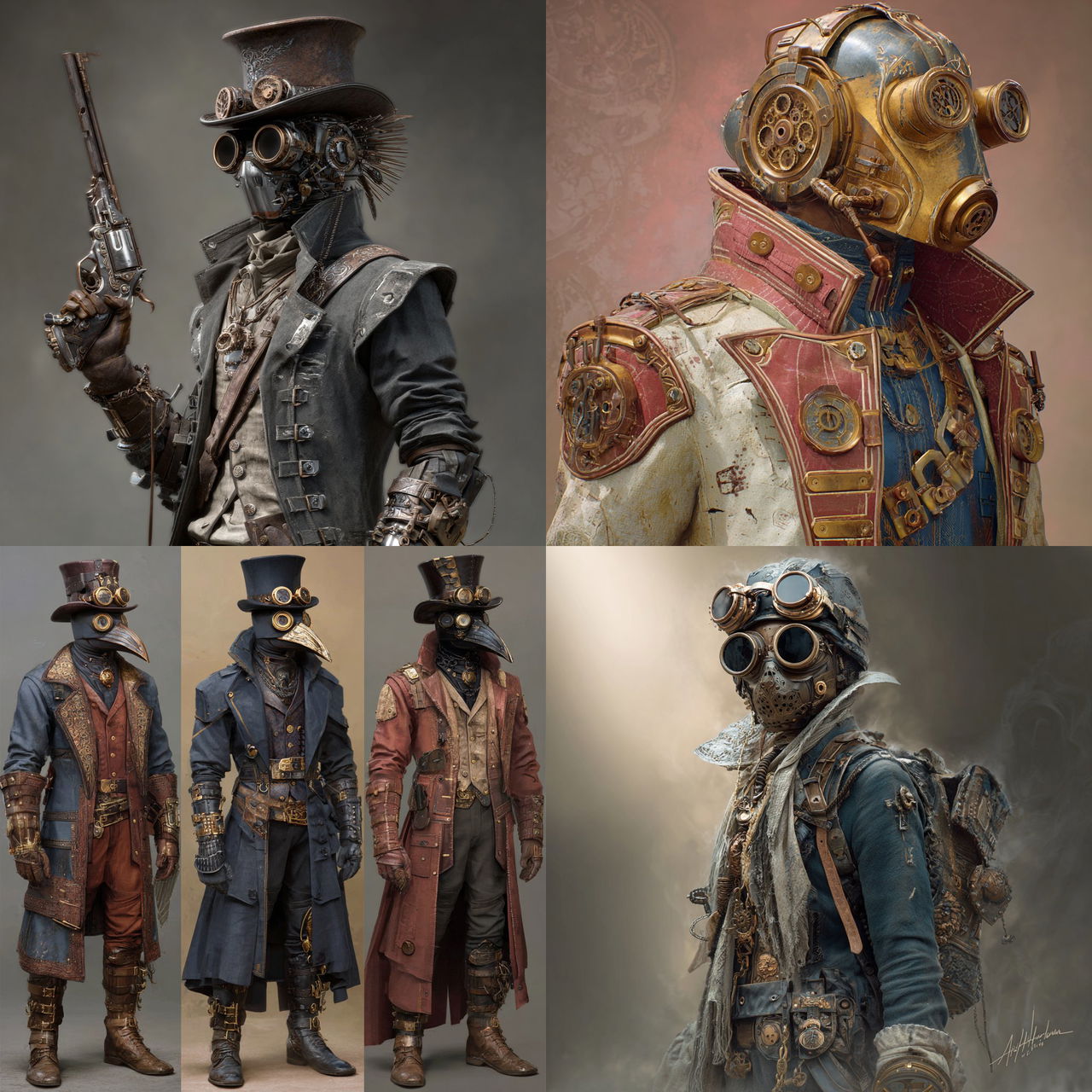 Steampunk style, Midjourney V7, render 1 of 4