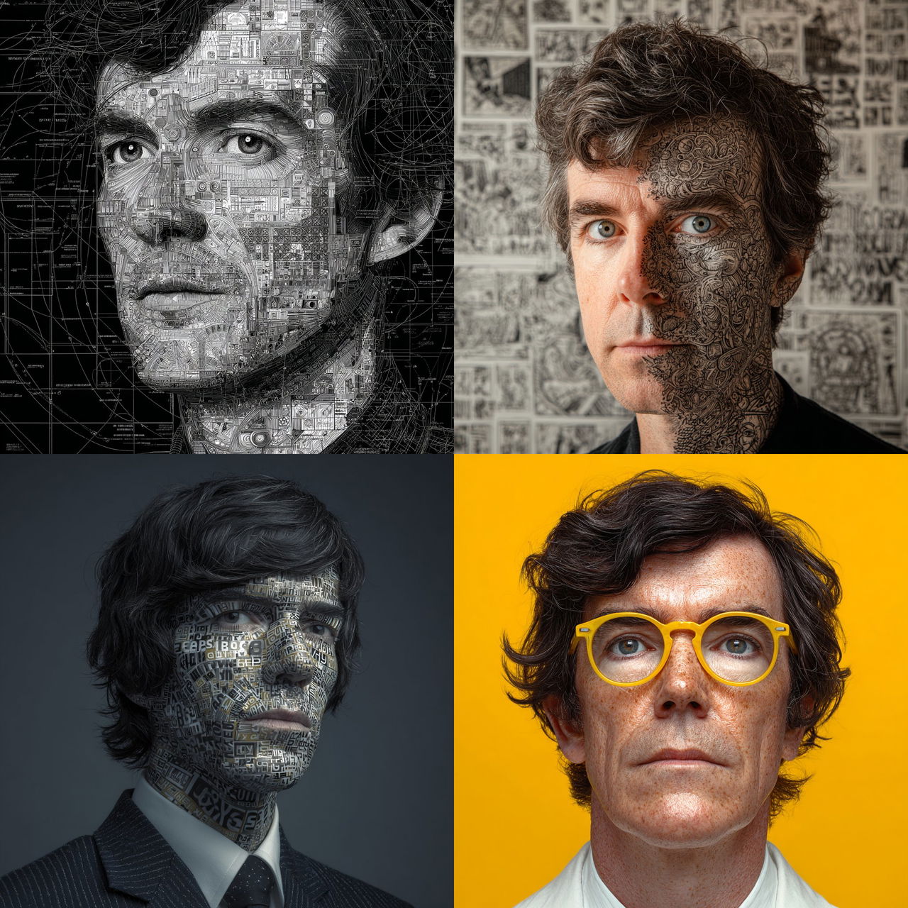 Stefan Sagmeister style, Midjourney V7, render 1 of 4
