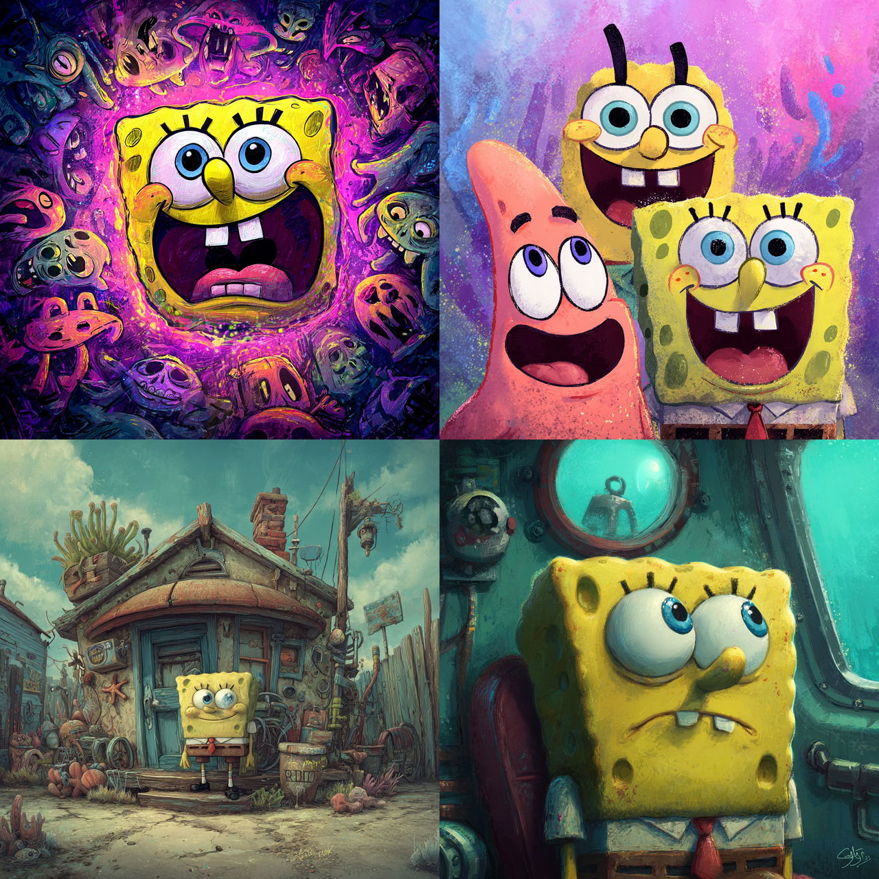 Stephen Hillenburg style, Midjourney V7, render 1 of 4