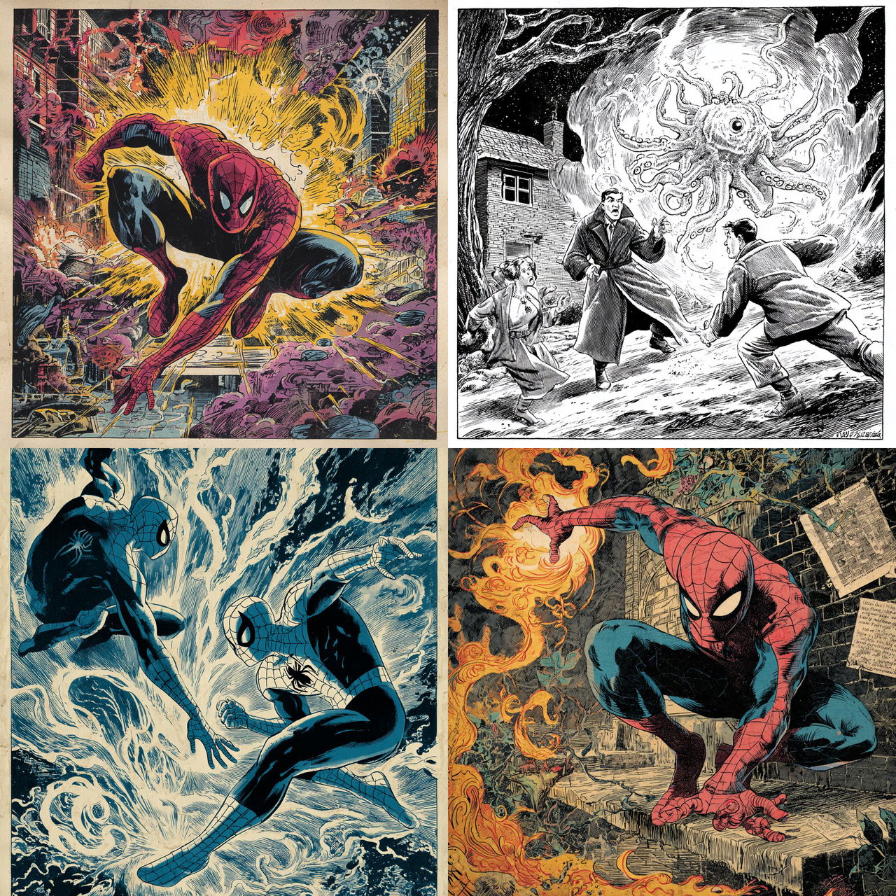 Steve Ditko style, Midjourney V7, render 1 of 4