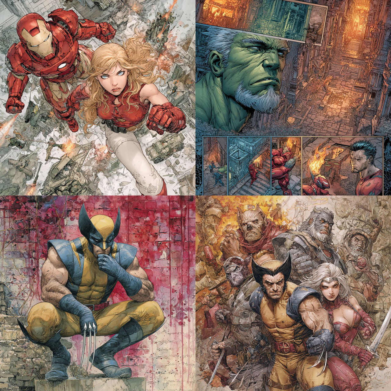 Steve McNiven style, Midjourney V7, render 1 of 4
