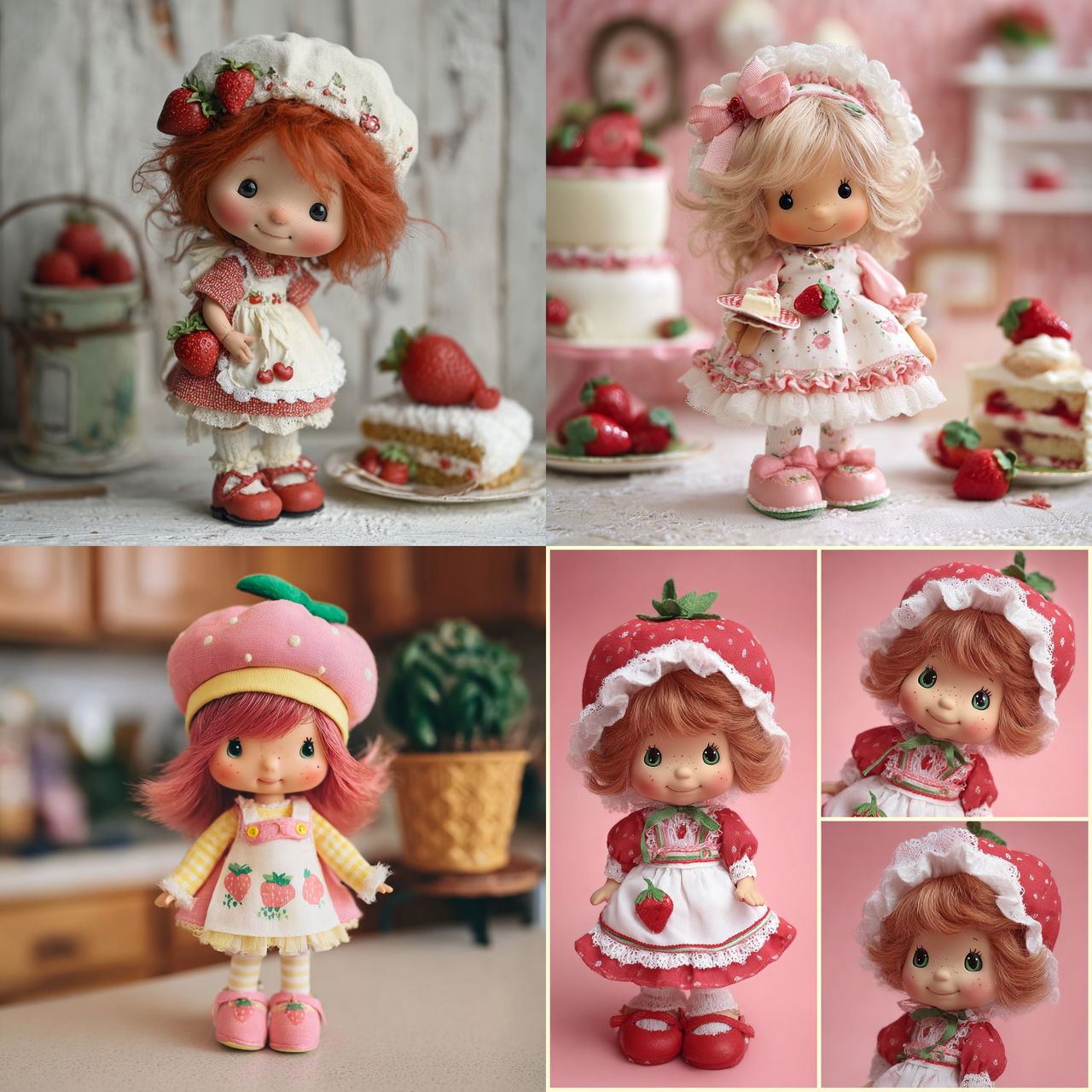 Strawberry Shortcake doll style, Midjourney V7, render 1 of 4