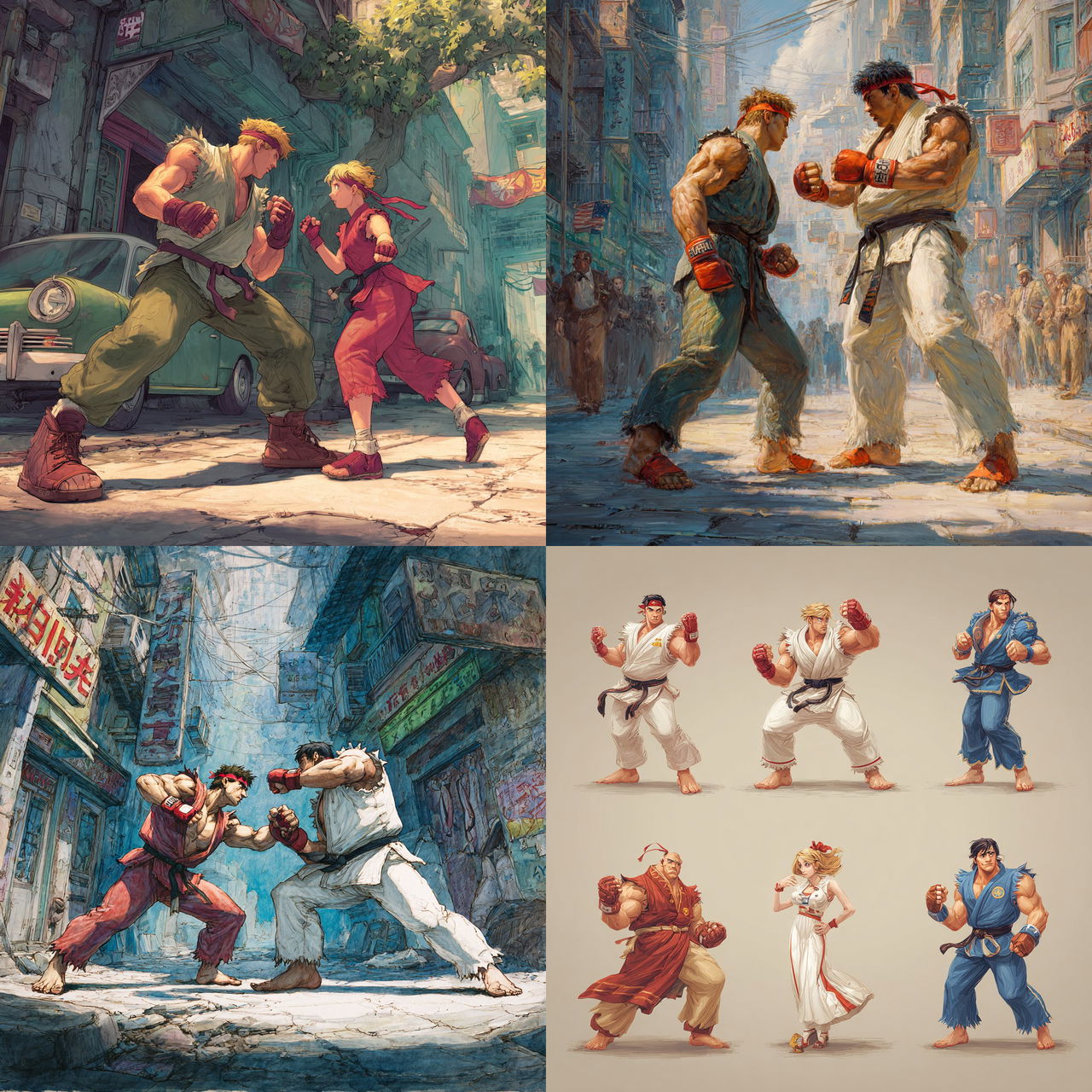 Street Fighter style, Midjourney V7, render 1 of 4