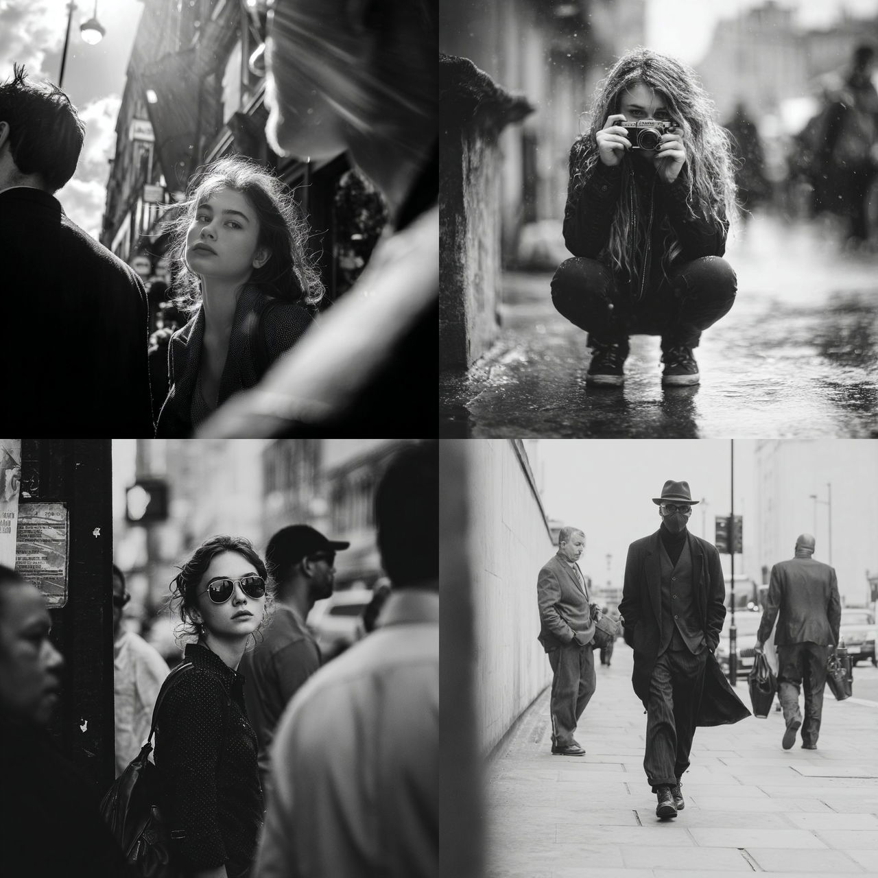 Street photography style, Midjourney V7, render 1 of 4