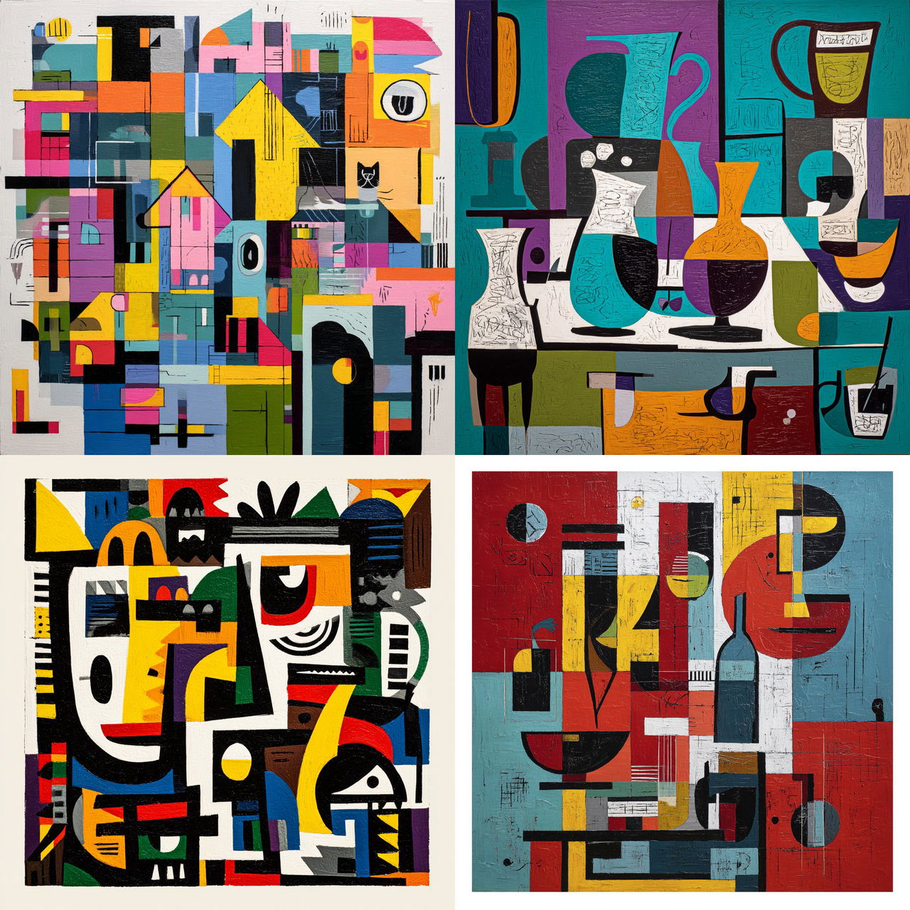 Stuart Davis style, Midjourney V7, render 1 of 4