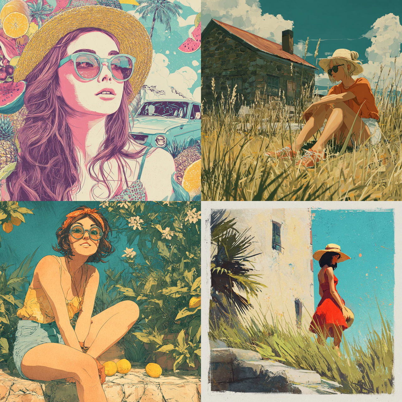 Summer style, Midjourney V7, render 1 of 4