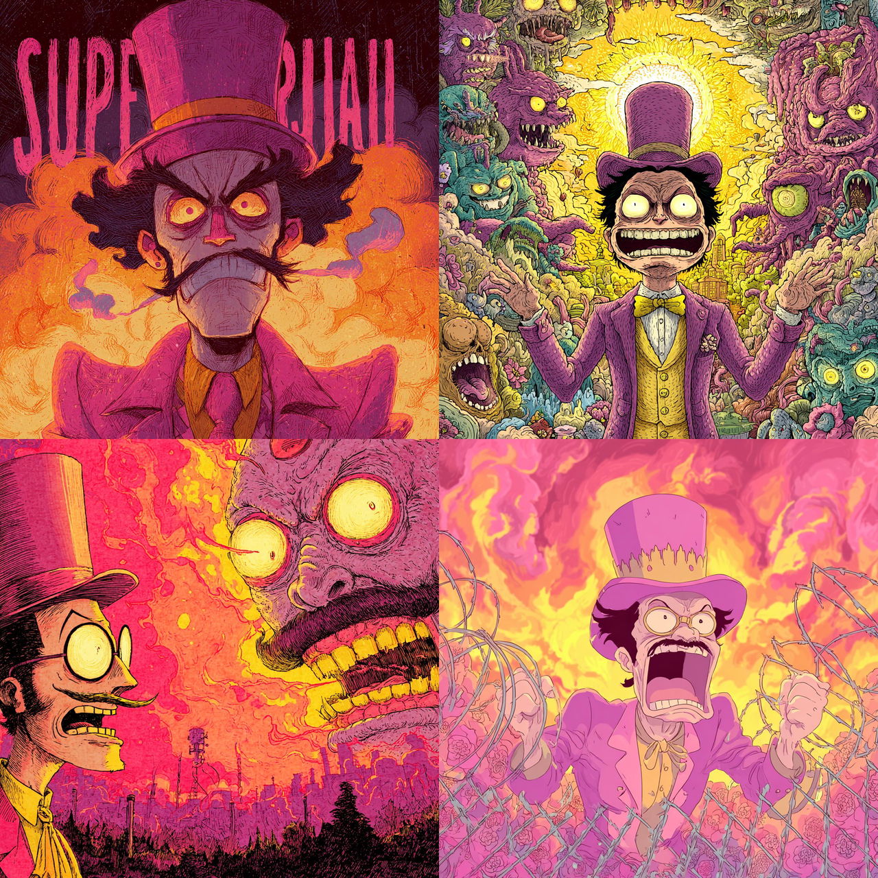 Superjail! style, Midjourney V7, render 1 of 4