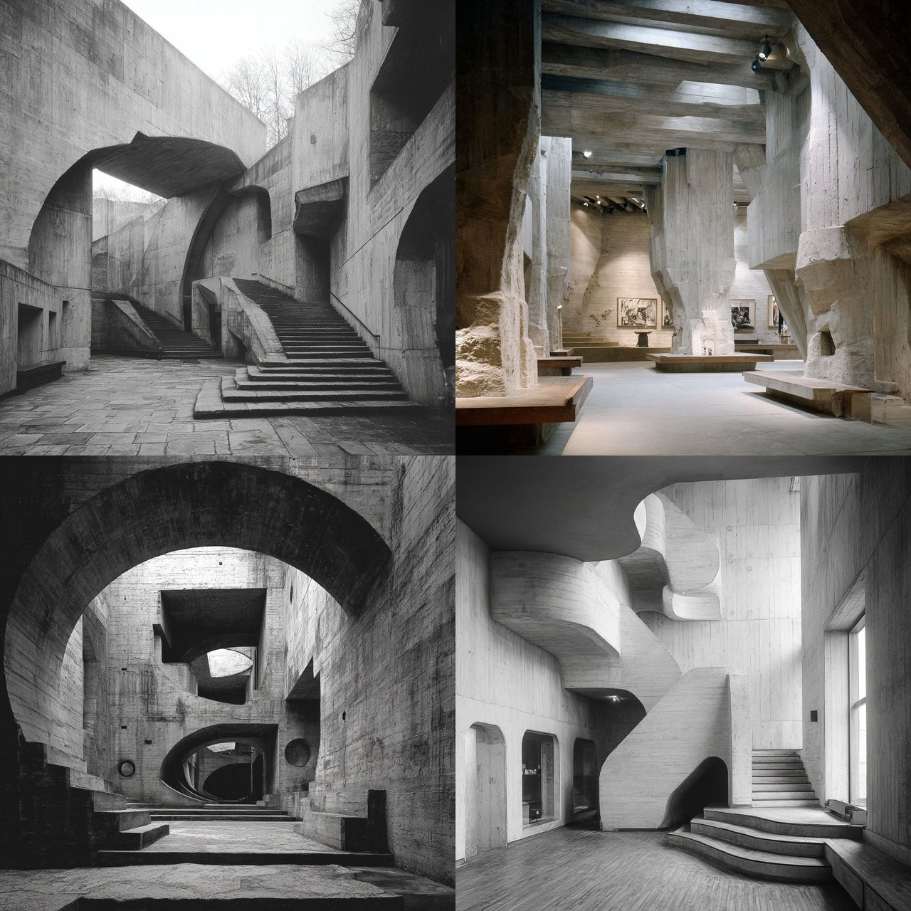 Sverre Fehn style, Midjourney V7, render 1 of 4