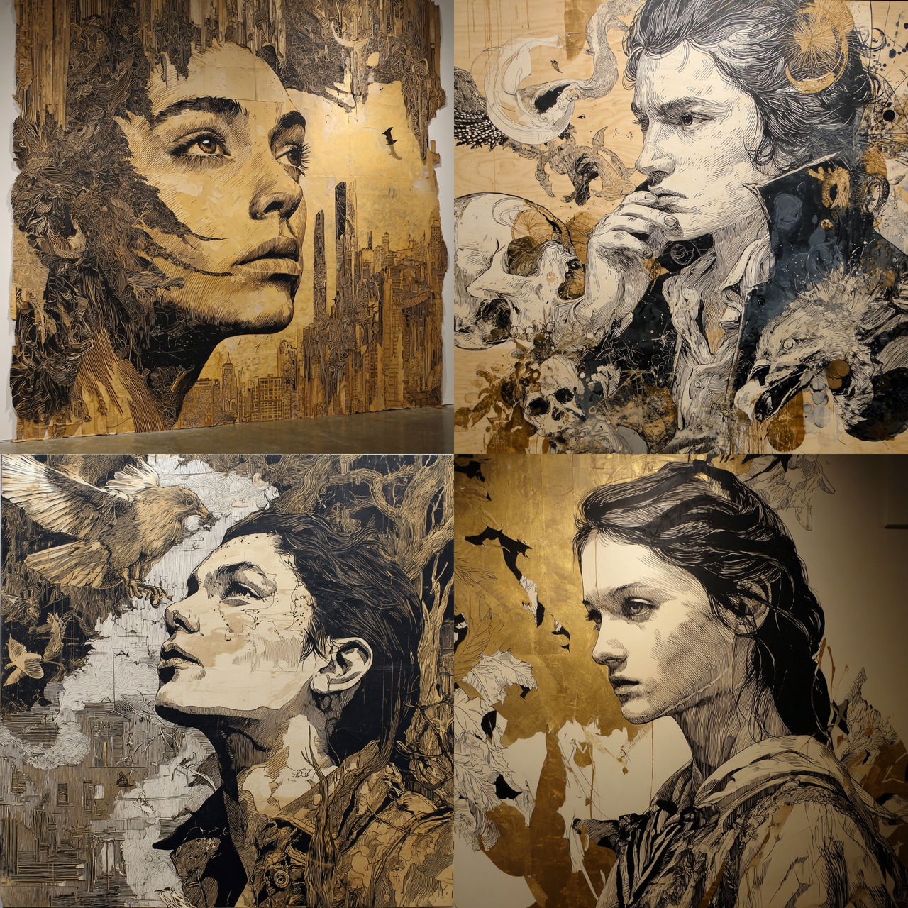 Swoon style, Midjourney V7, render 1 of 4