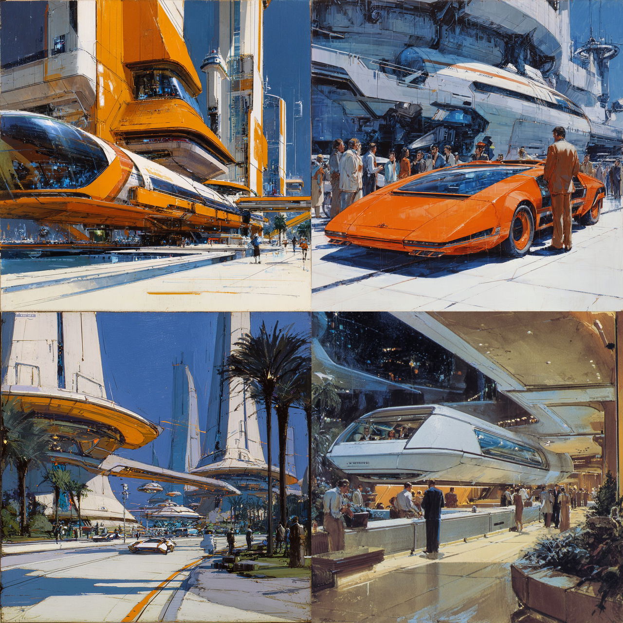Syd Mead style, Midjourney V7, render 1 of 4