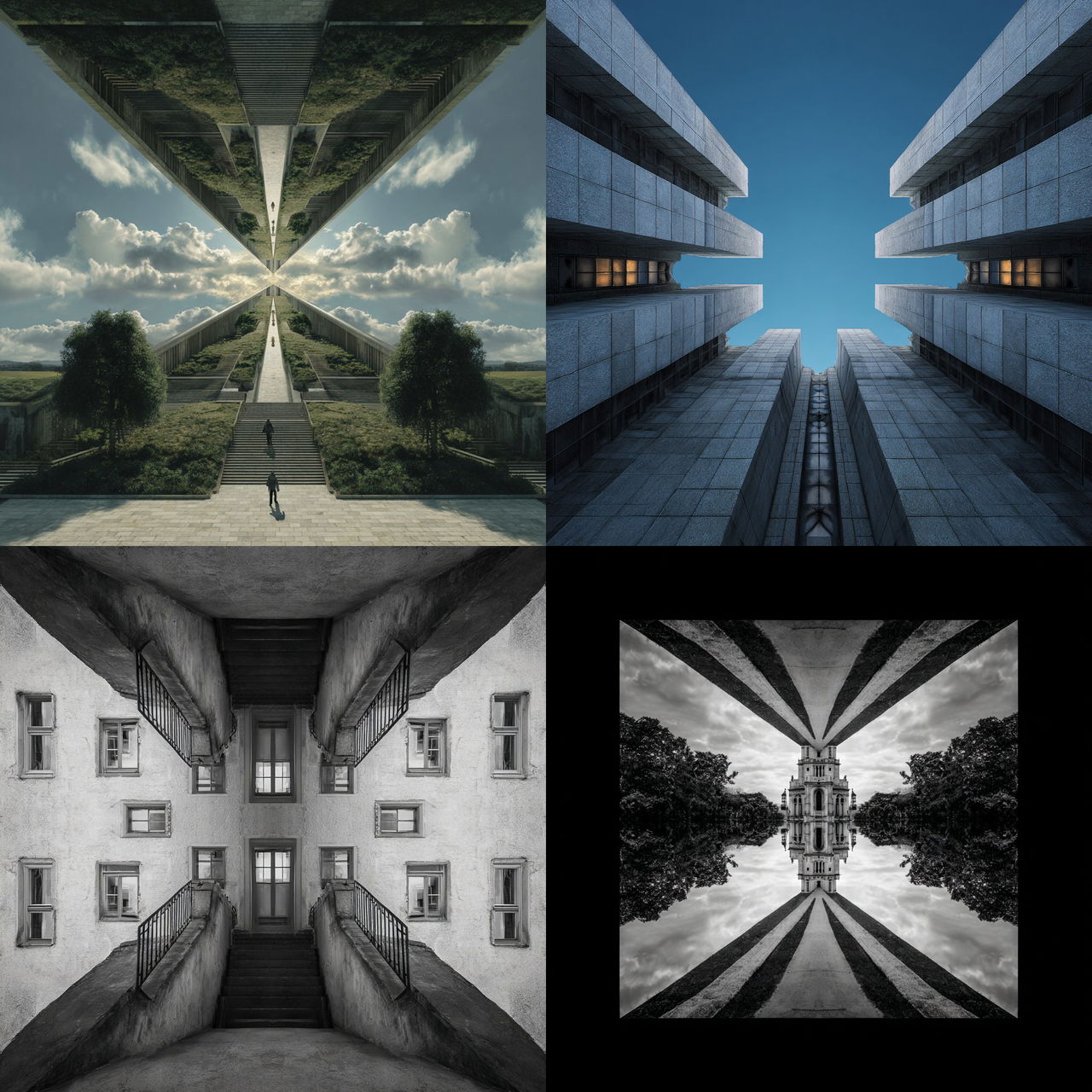 Symmetrical composition style, Midjourney V7, render 1 of 4