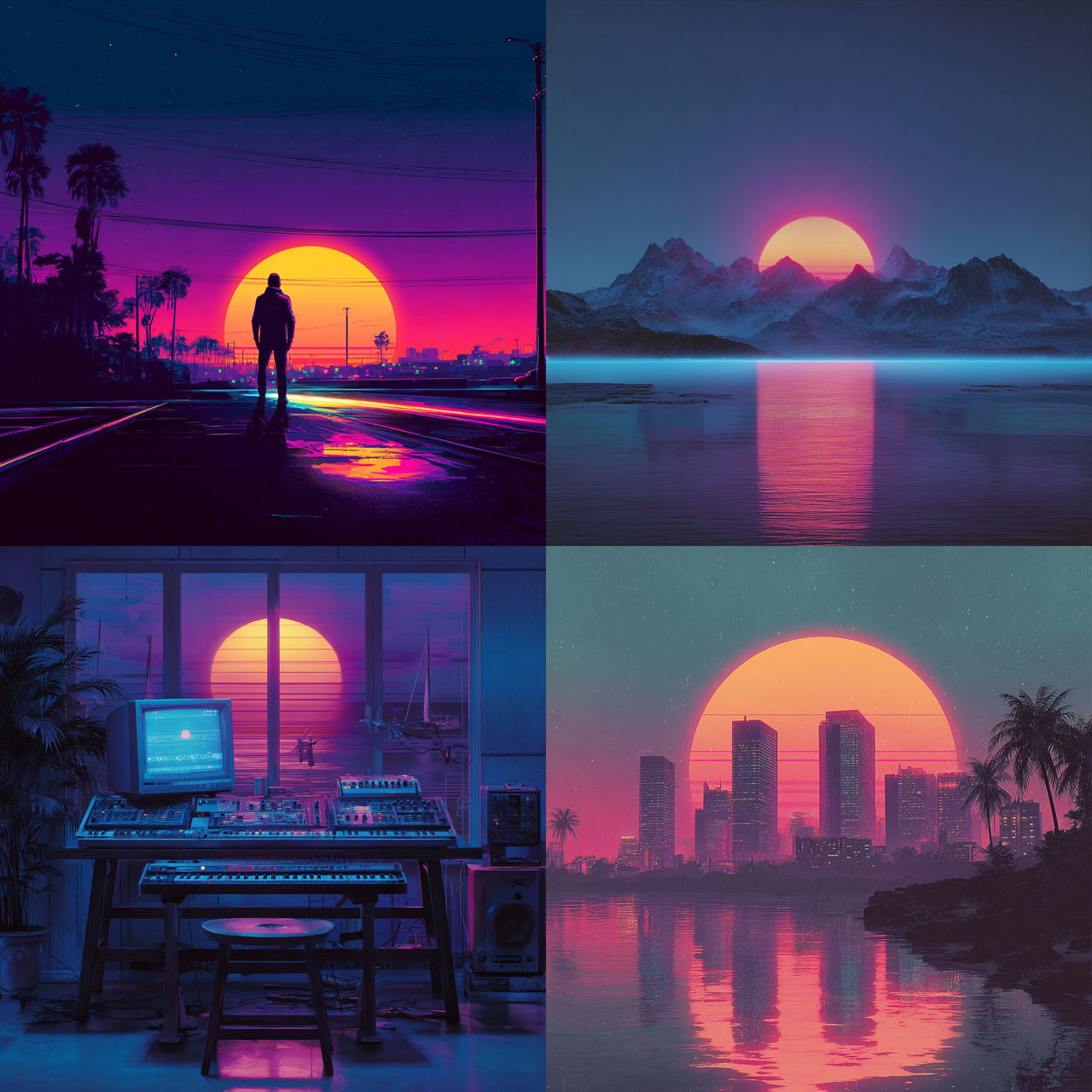 Synthwave style, Midjourney V7, render 1 of 4