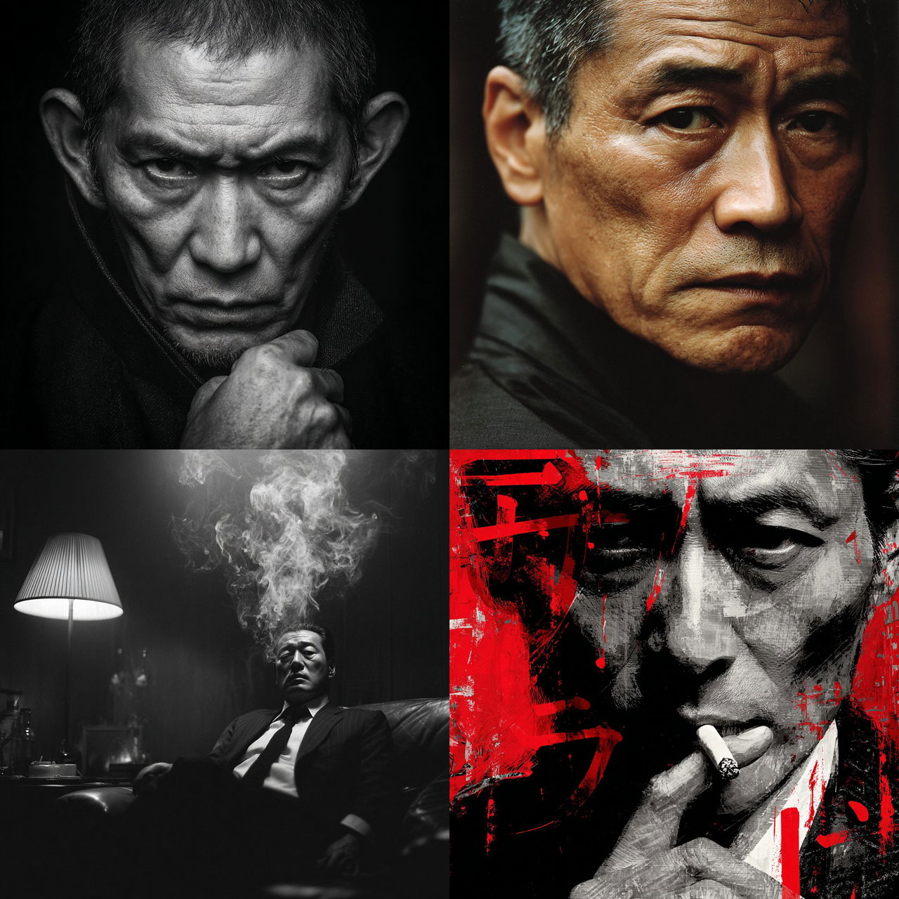 Takeshi Kitano style, Midjourney V7, render 1 of 4