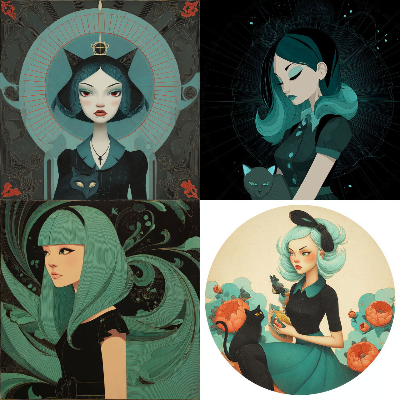 Tara McPherson style, Midjourney V7, render 1 of 4