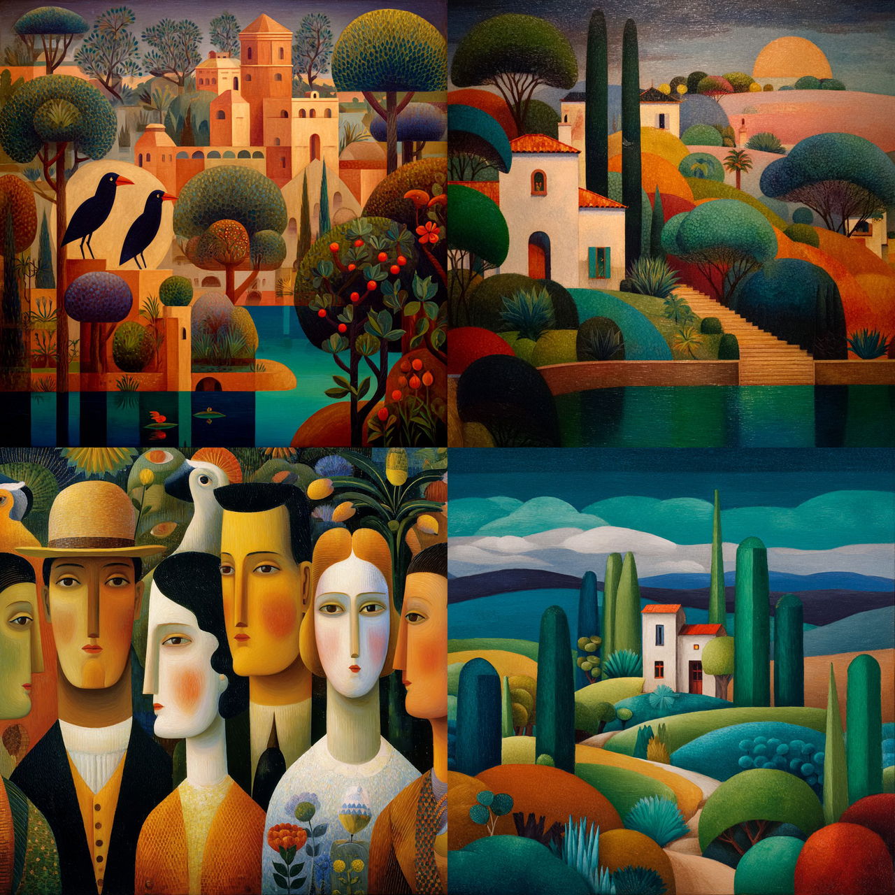 Tarsila do Amaral style, Midjourney V7, render 1 of 4