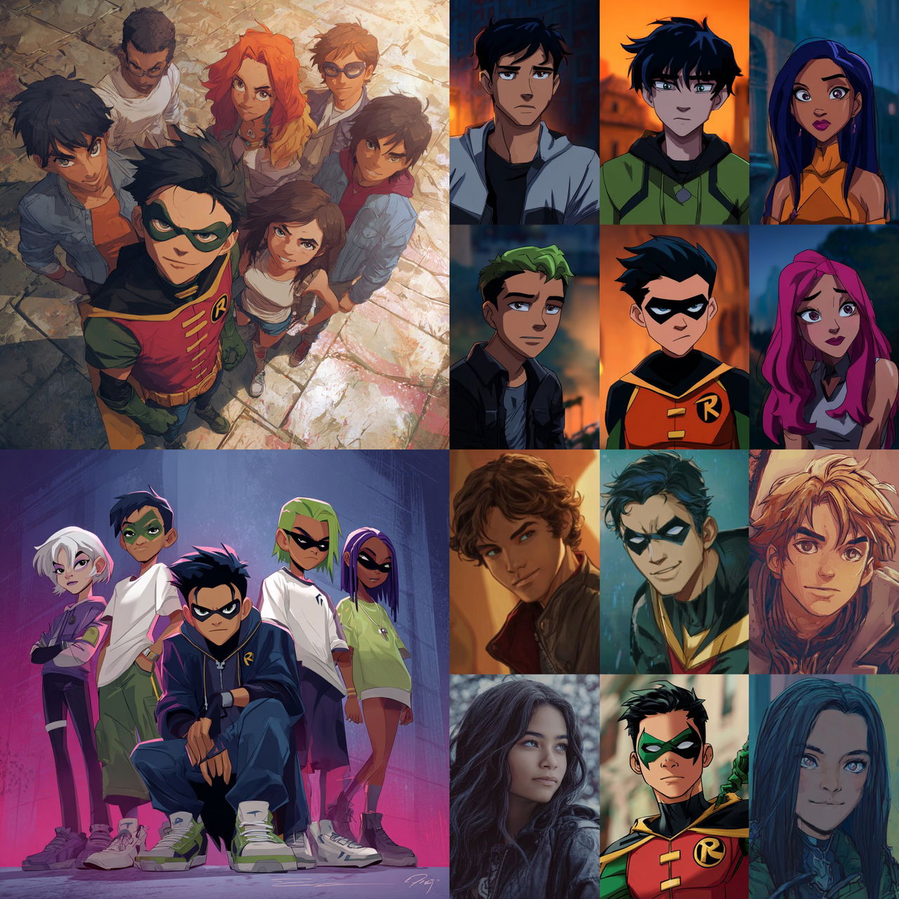 Teen Titans style, Midjourney V7, render 1 of 4
