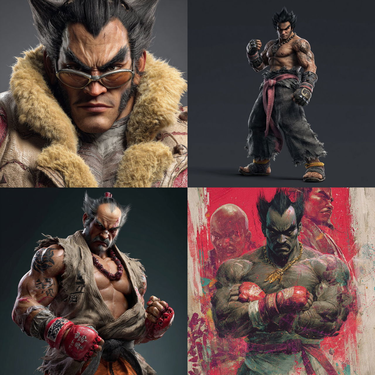 Tekken style, Midjourney V7, render 1 of 4