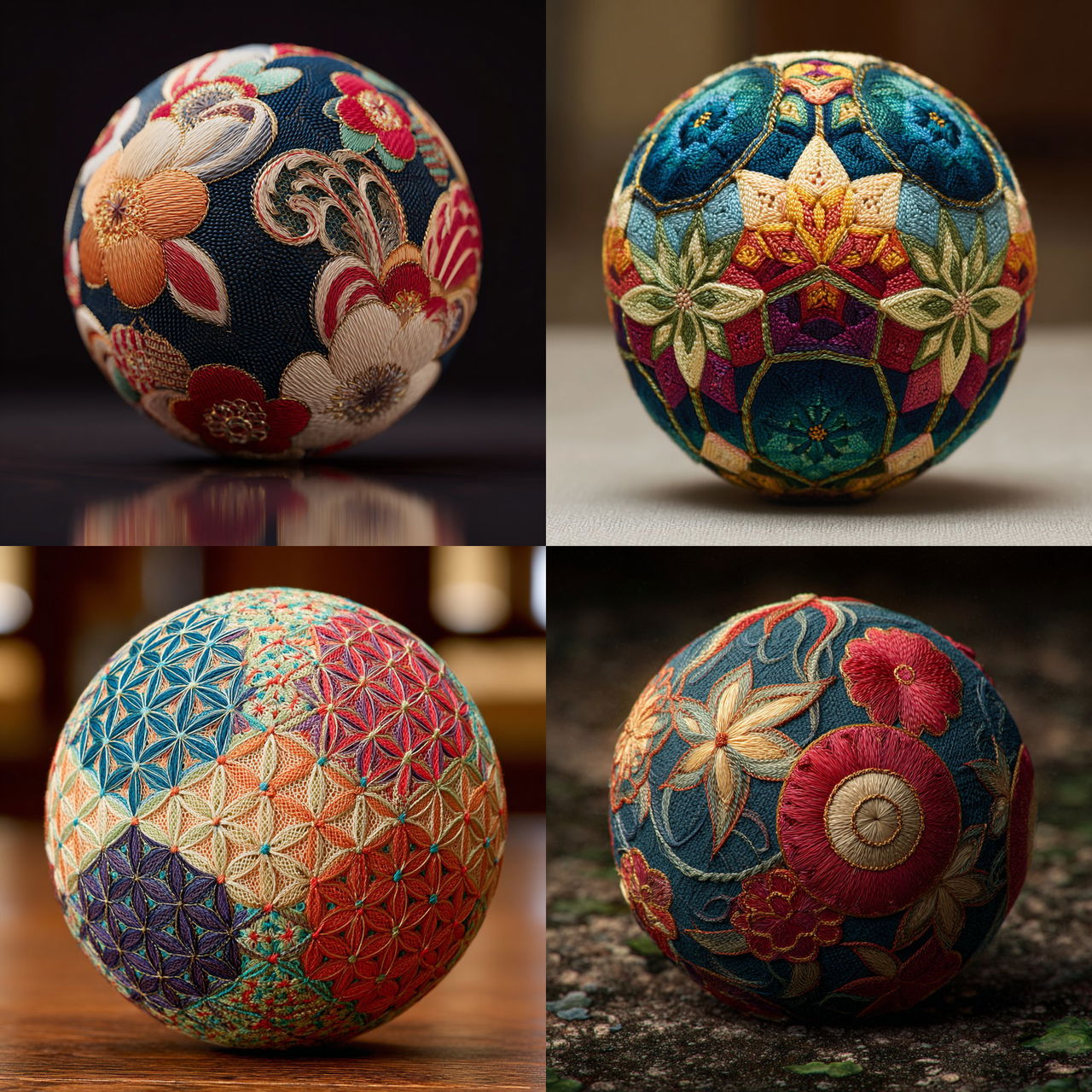 Temari style, Midjourney V7, render 1 of 4