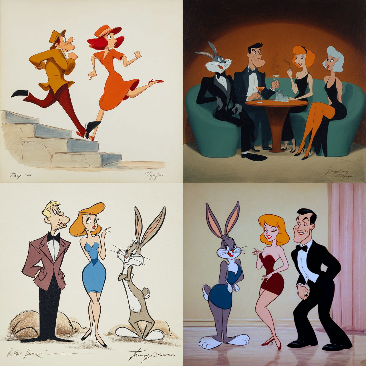 Tex Avery style, Midjourney V7, render 1 of 4