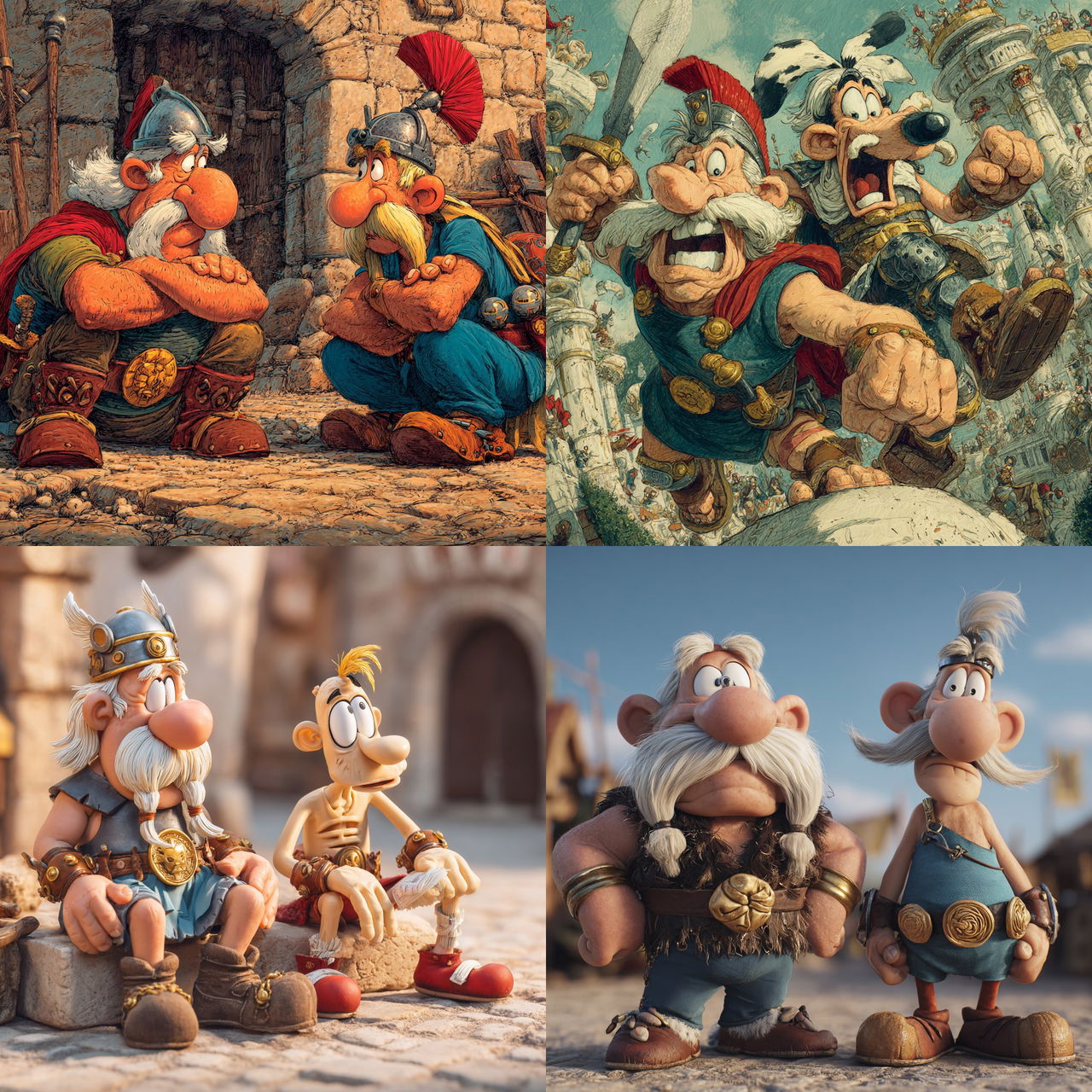 The Adventures of Asterix style, Midjourney V7, render 1 of 4