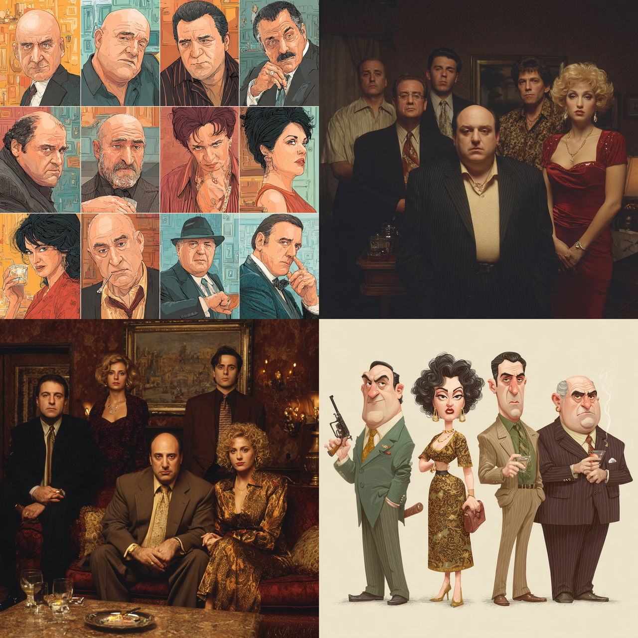 The Sopranos style, Midjourney V7, render 1 of 4