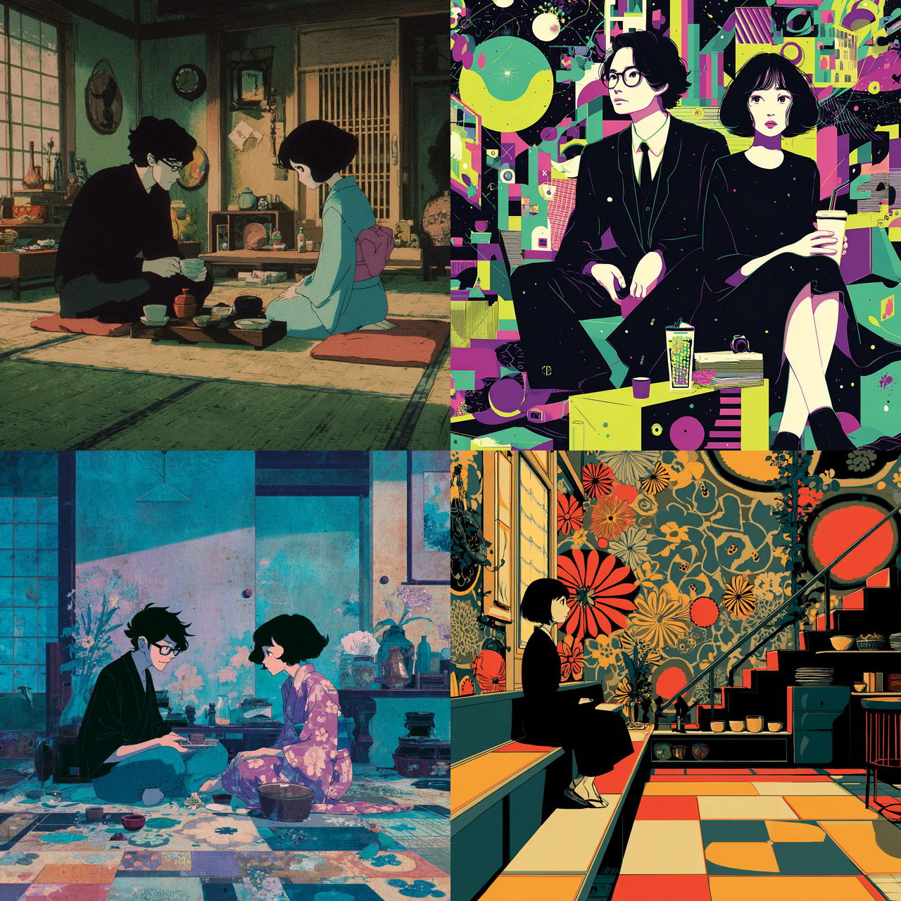 The Tatami Galaxy style, Midjourney V7, render 1 of 4