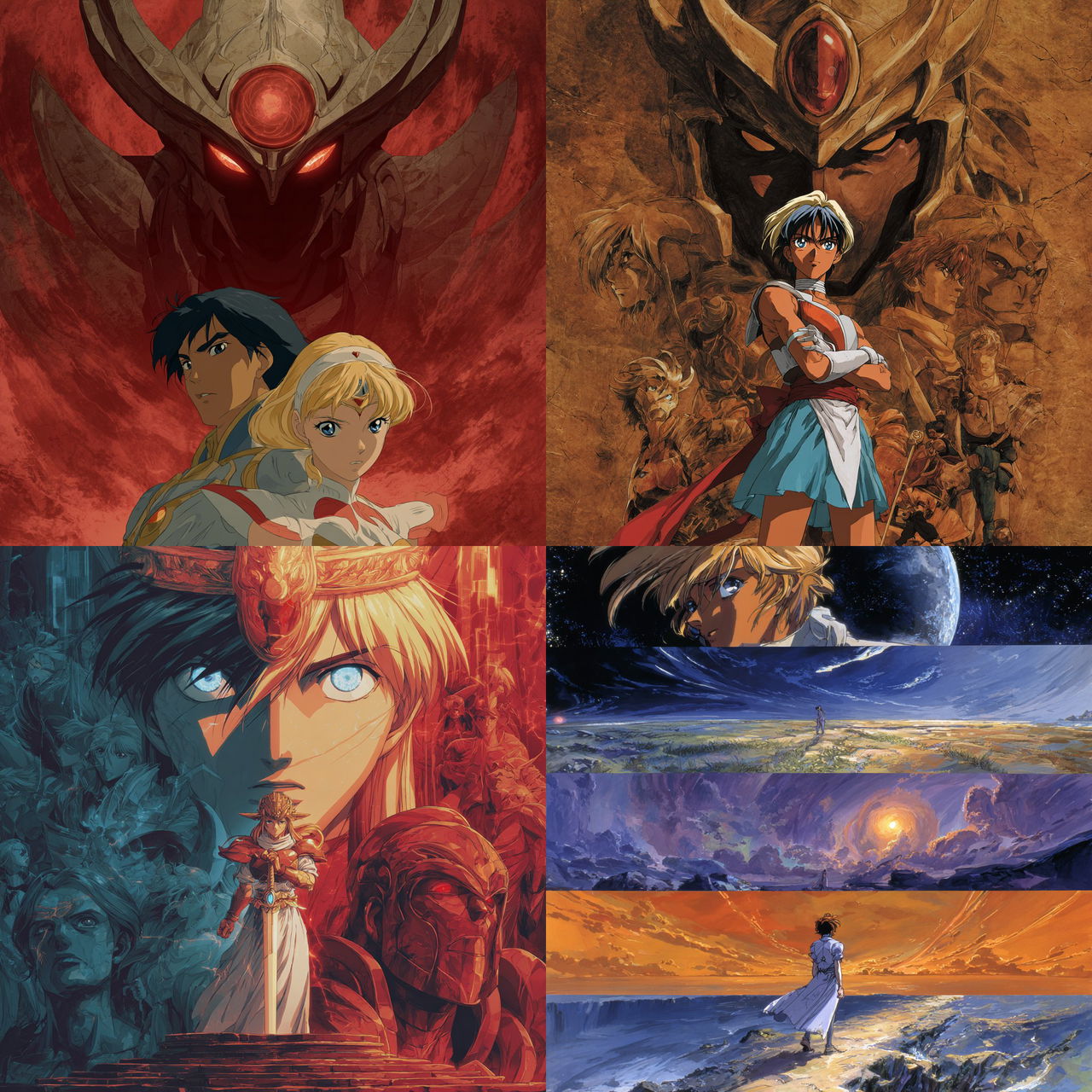 The Vision of Escaflowne style, Midjourney V7, render 1 of 4