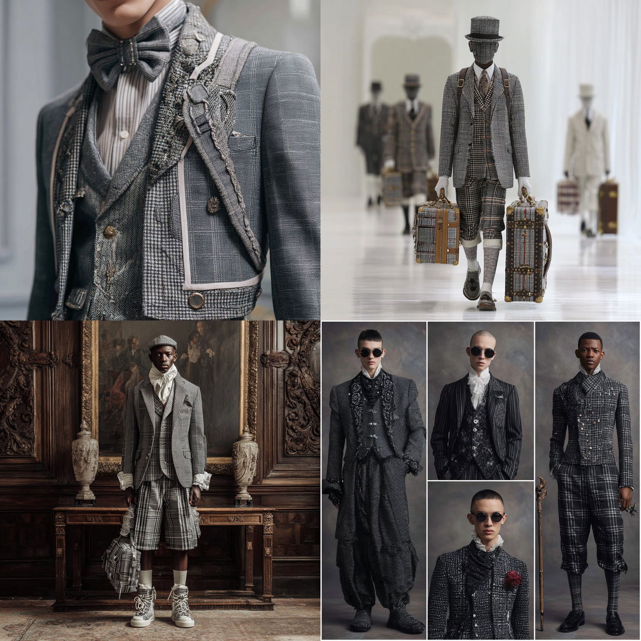 Thom Browne style, Midjourney V7, render 1 of 4