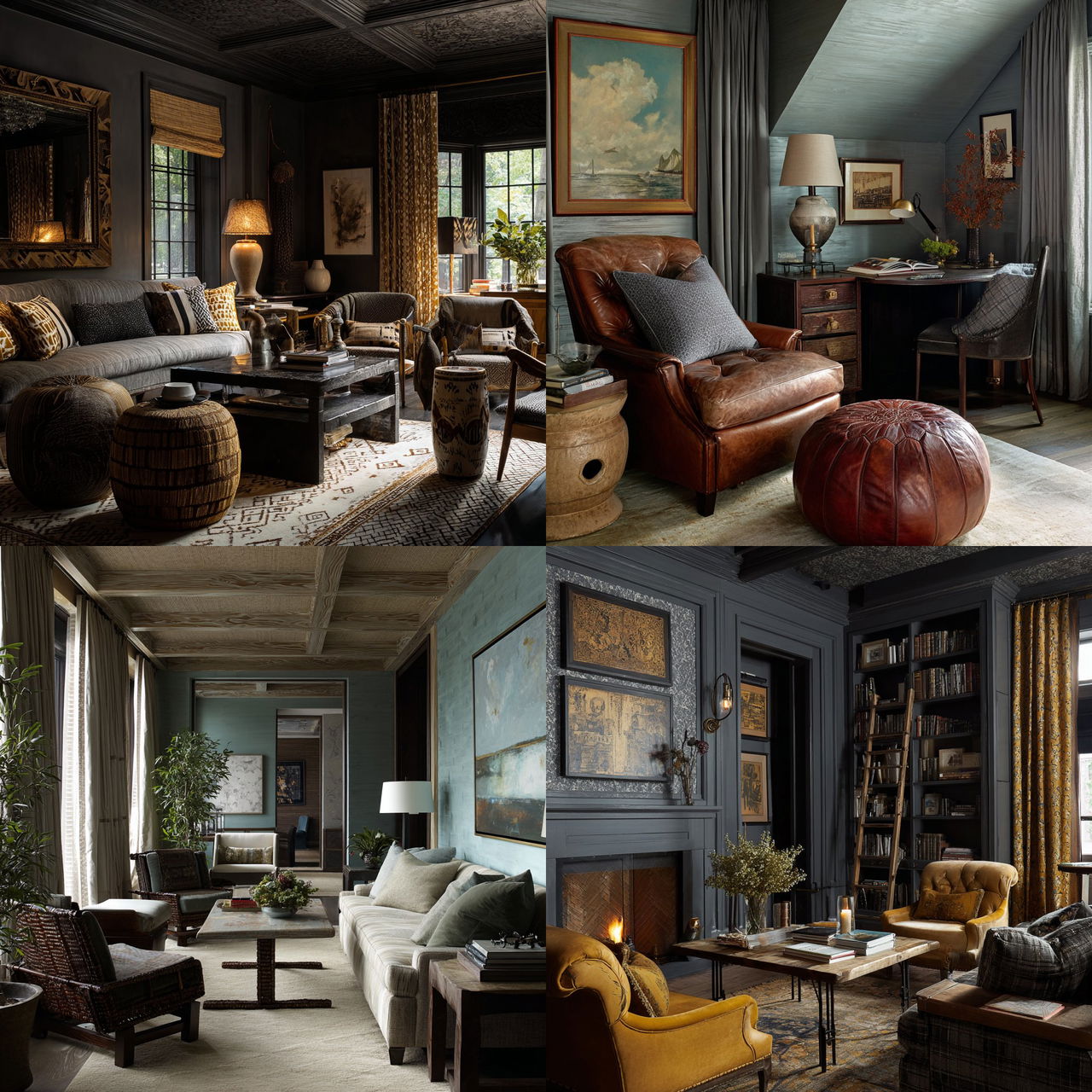 Thom Filicia style, Midjourney V7, render 1 of 4