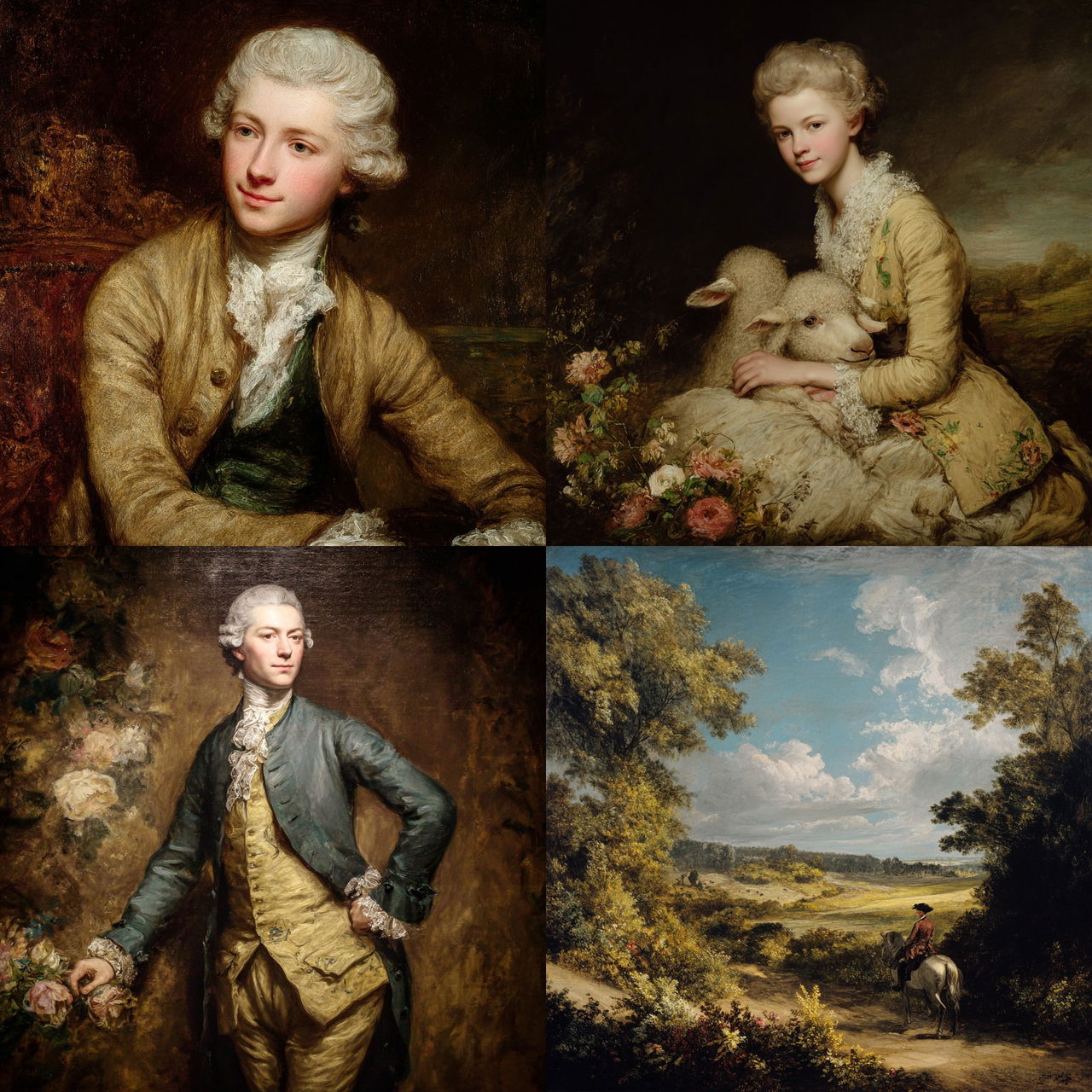 Thomas Gainsborough style, Midjourney V7, render 1 of 4