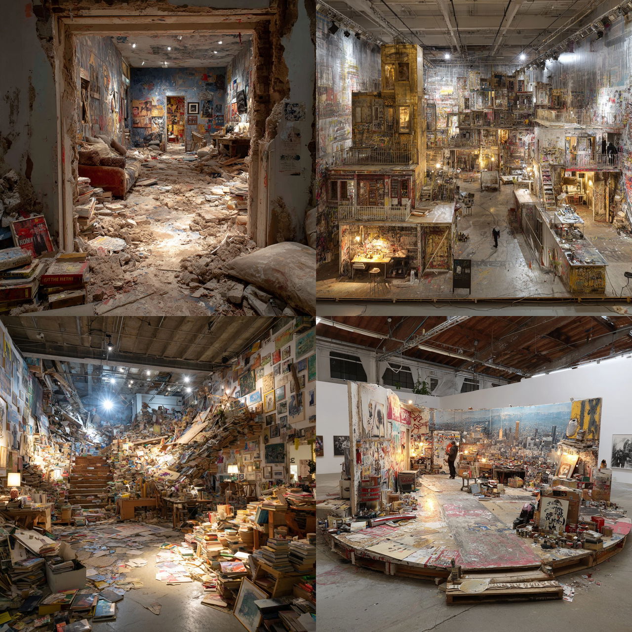 Thomas Hirschhorn style, Midjourney V7, render 1 of 4