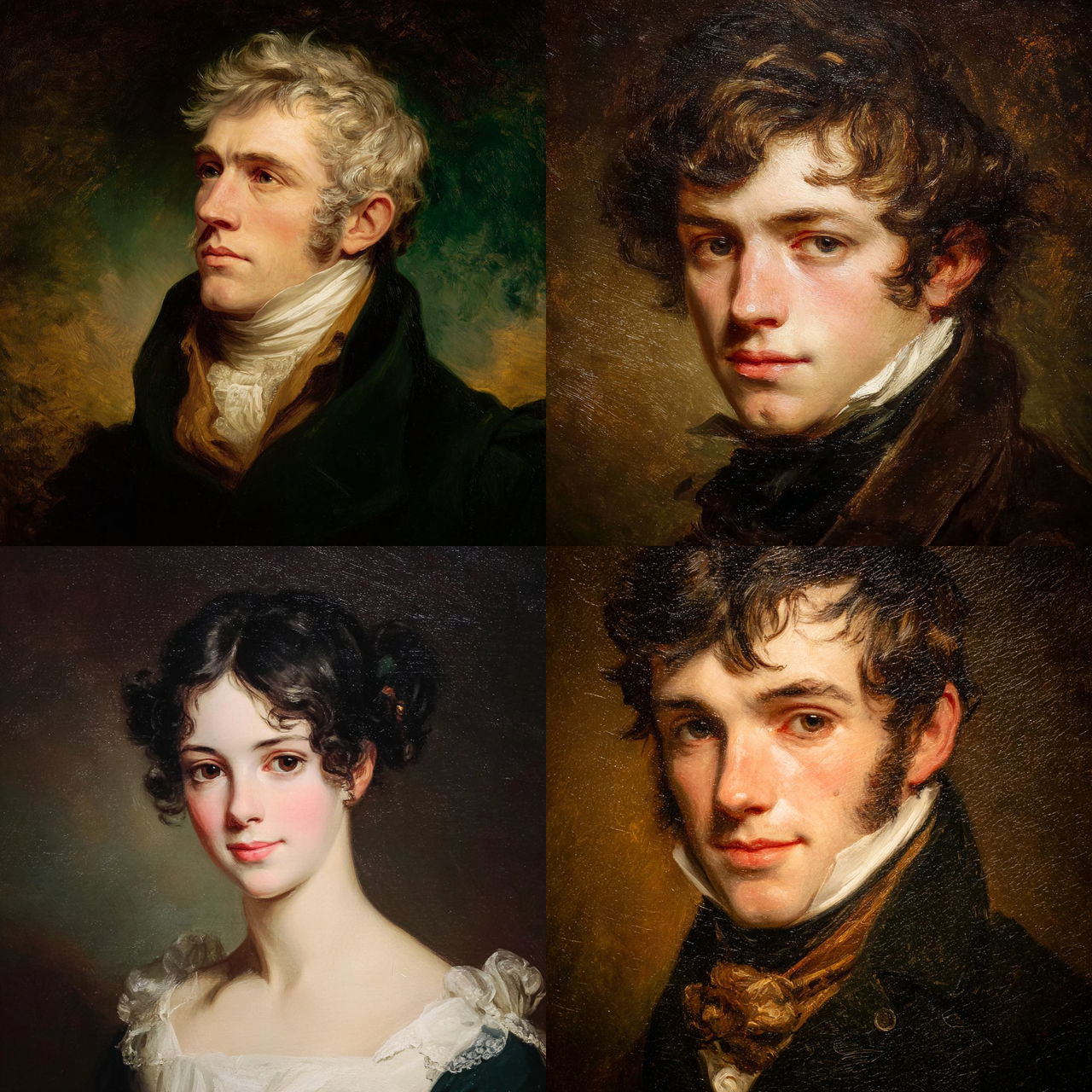 Thomas Sully style, Midjourney V7, render 1 of 4