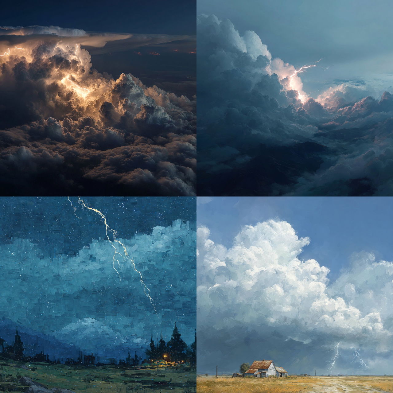 Thunderstorm style, Midjourney V7, render 1 of 4