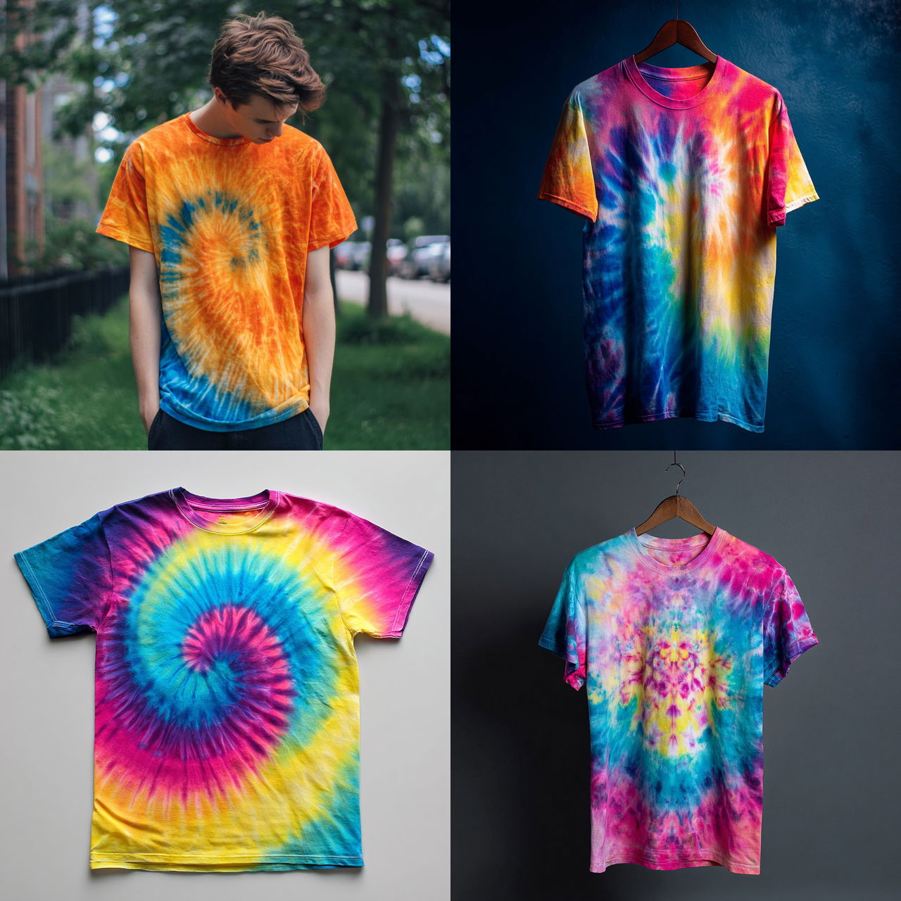 Tie-dye style, Midjourney V7, render 1 of 4