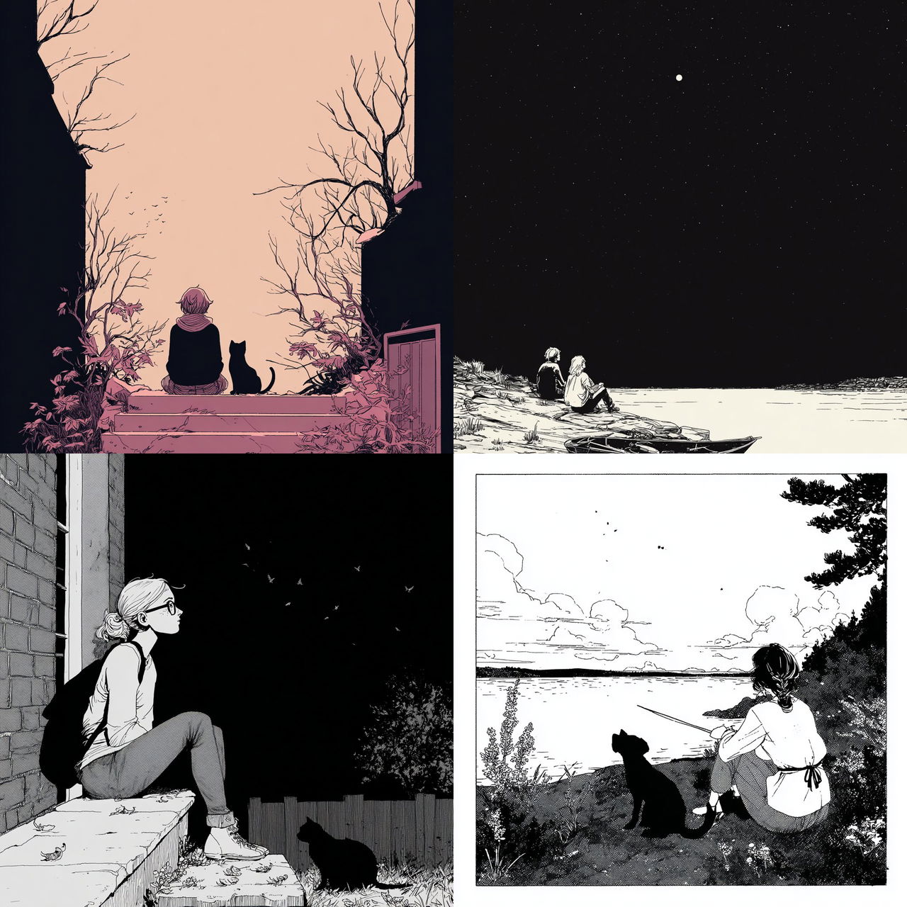 Tillie Walden style, Midjourney V7, render 1 of 4