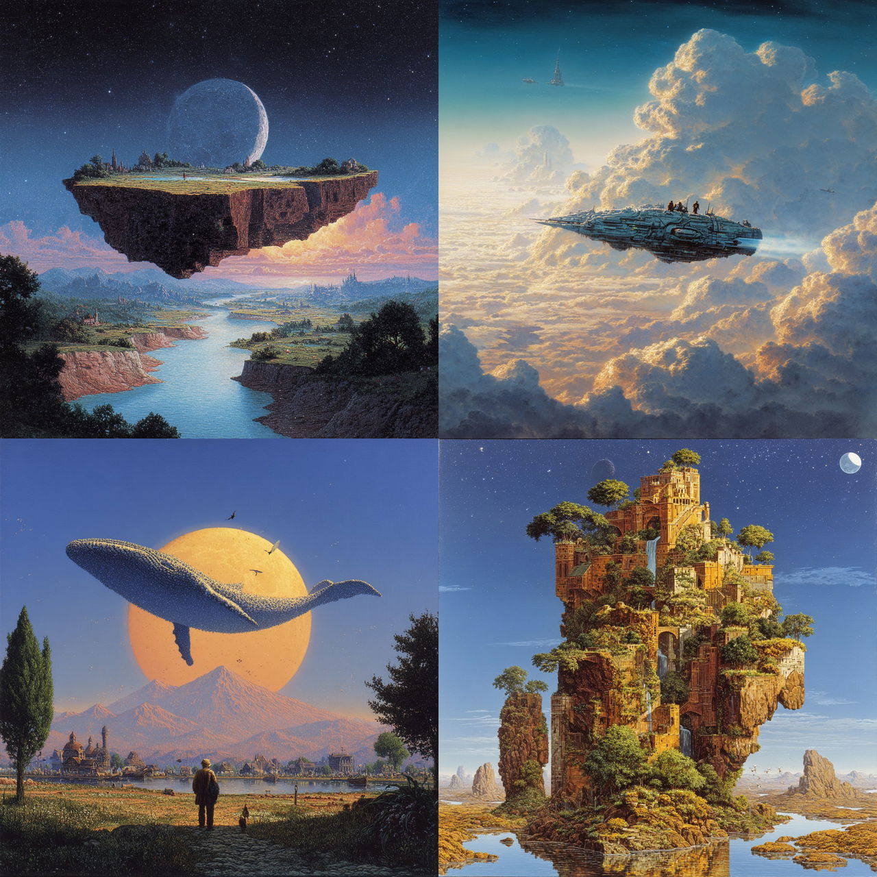 Tim White style, Midjourney V7, render 1 of 4