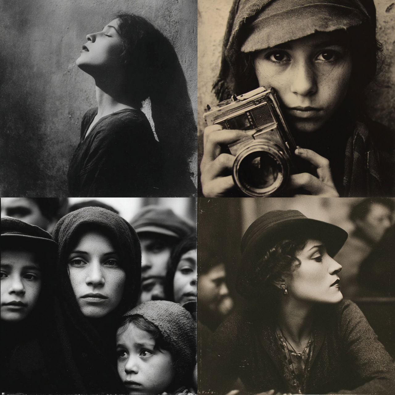 Tina Modotti style, Midjourney V7, render 1 of 4