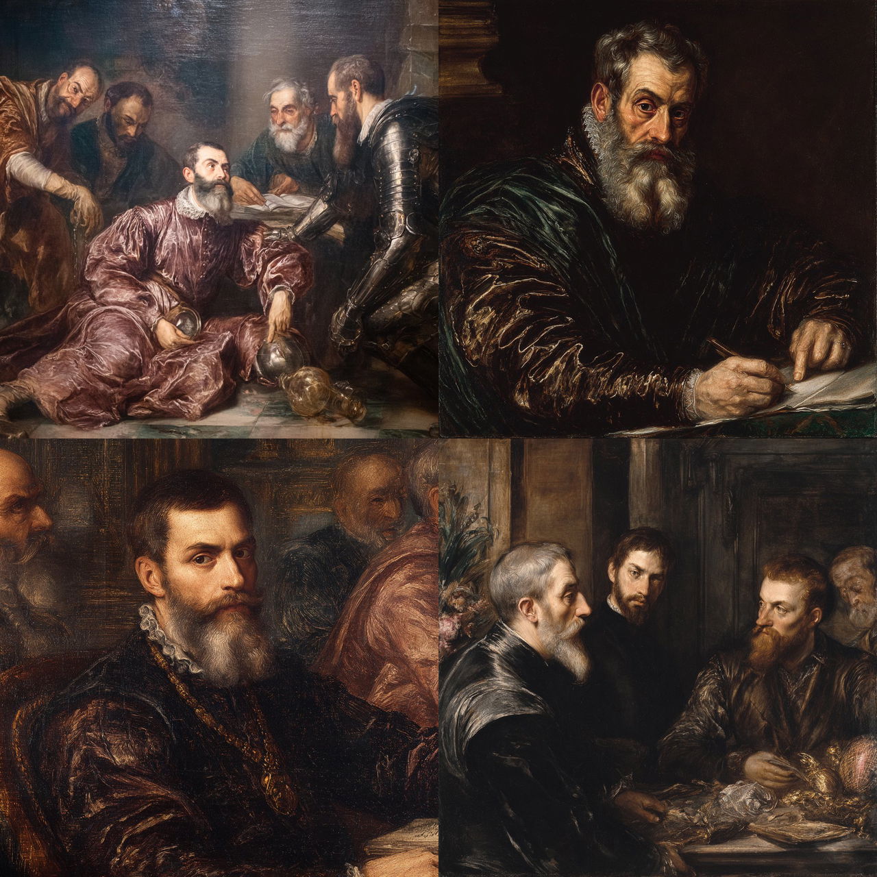 Tintoretto style, Midjourney V7, render 1 of 4