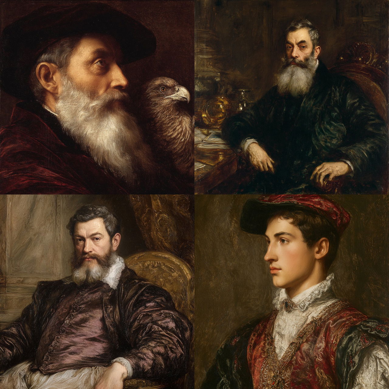 Titian style, Midjourney V7, render 1 of 4