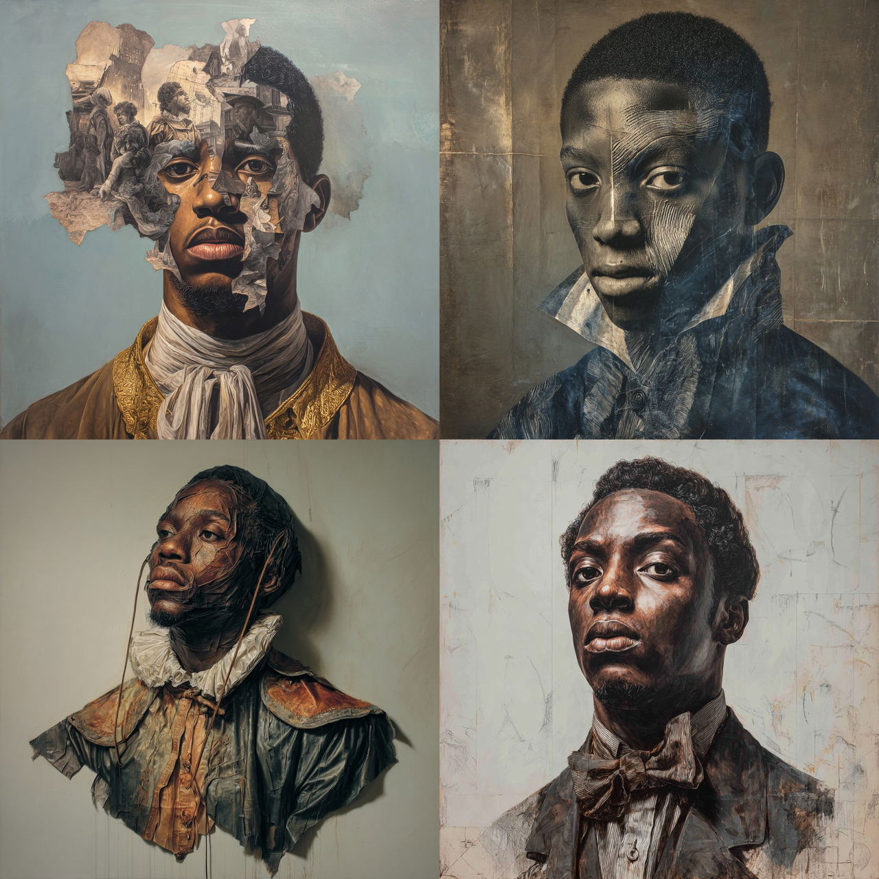 Titus Kaphar style, Midjourney V7, render 1 of 4