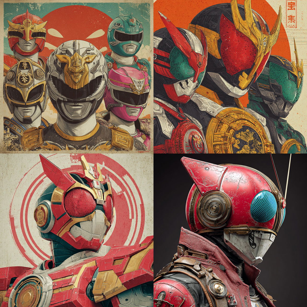 Tokusatsu style, Midjourney V7, render 1 of 4