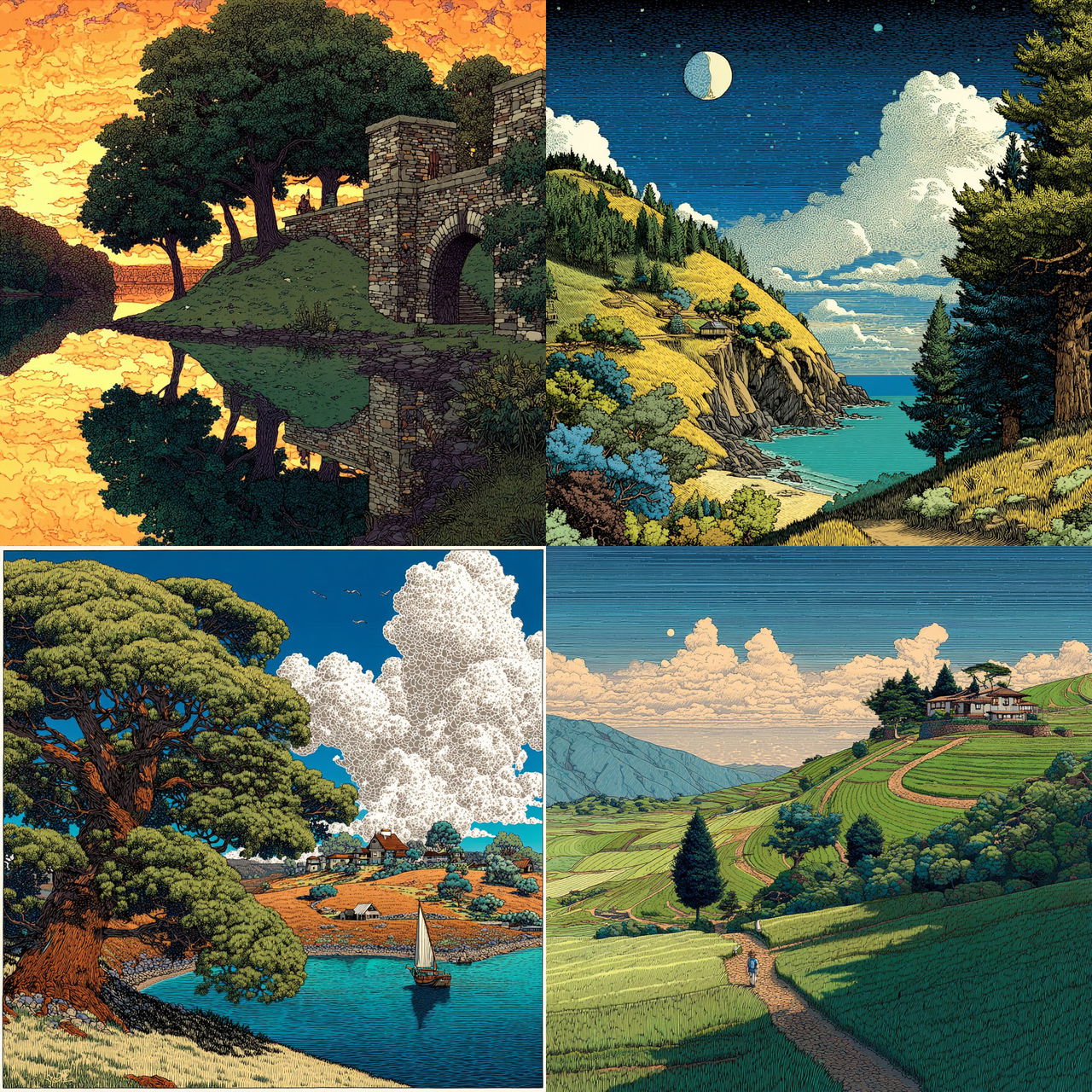 Tom Killion style, Midjourney V7, render 1 of 4