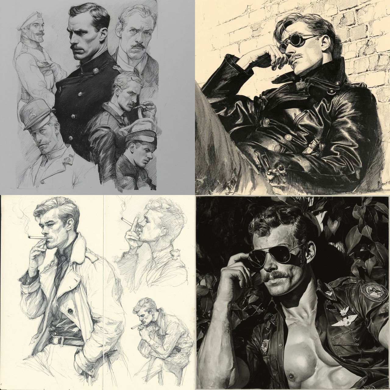 Tom of Finland style, Midjourney V7, render 1 of 4