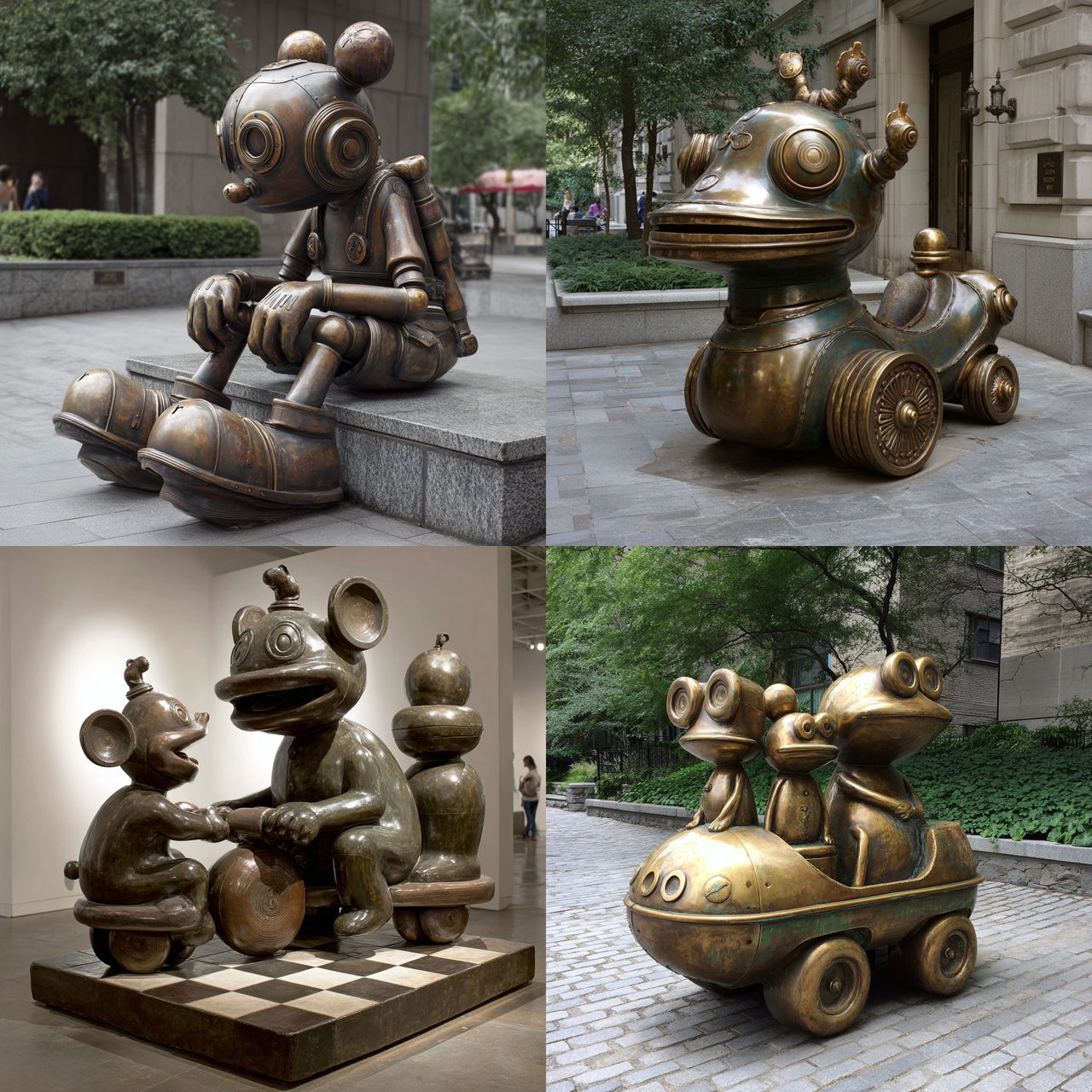 Tom Otterness style, Midjourney V7, render 1 of 4