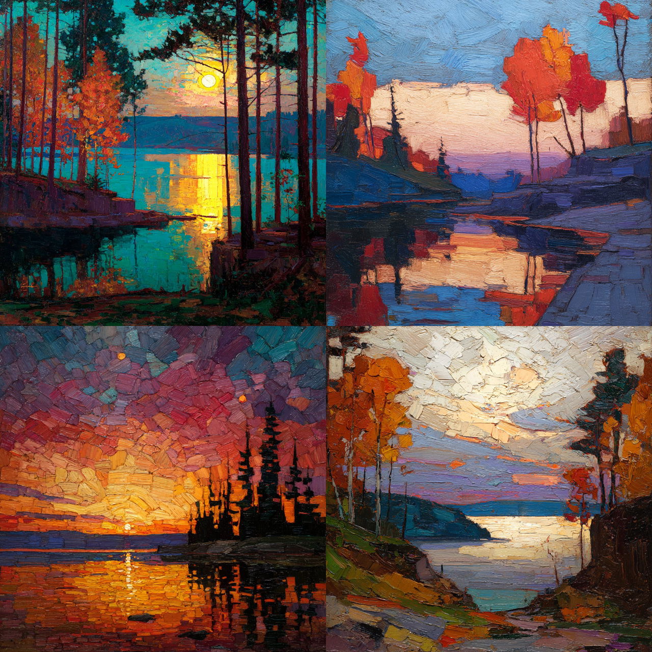 Tom Thomson style, Midjourney V7, render 1 of 4