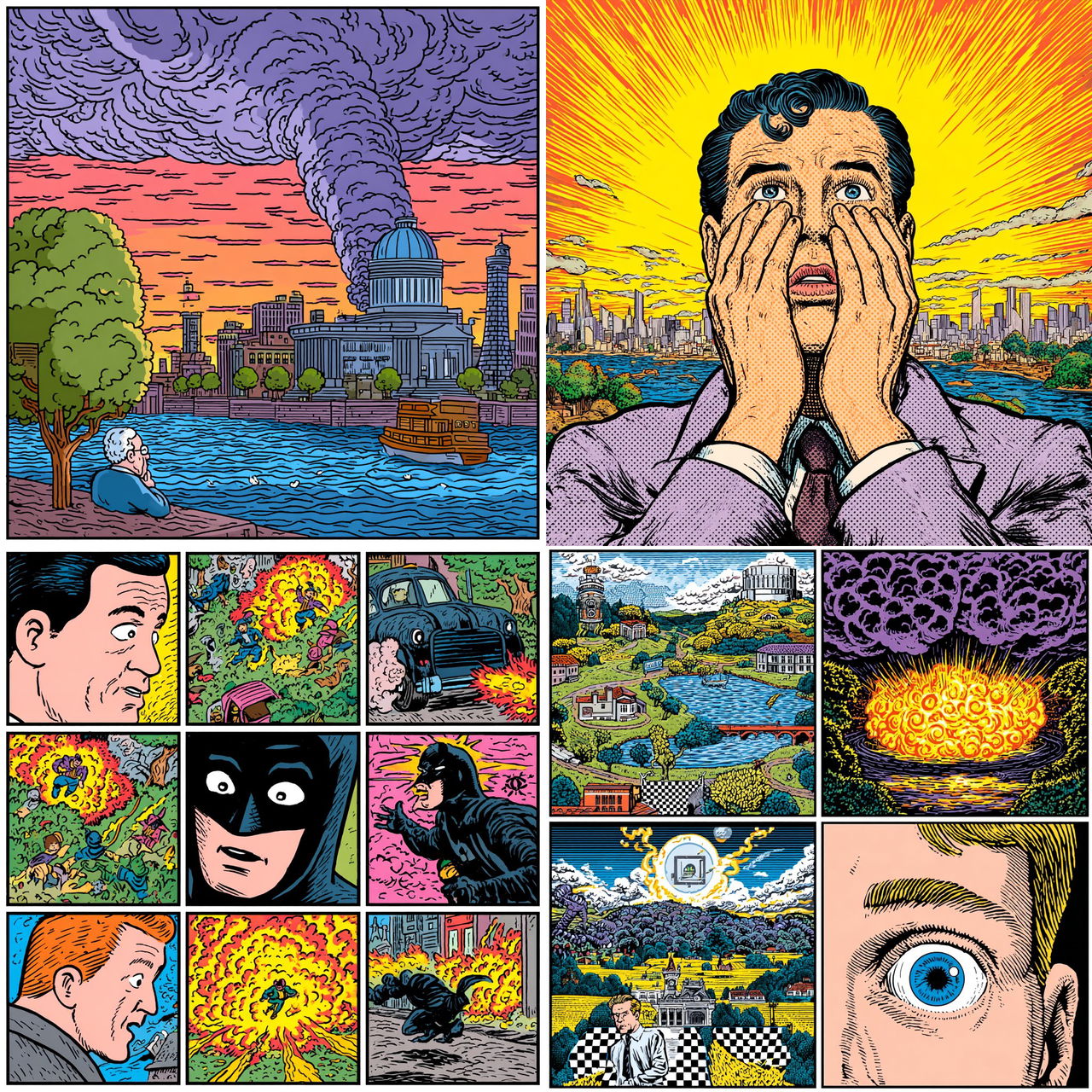 Tom Tomorrow style, Midjourney V7, render 1 of 4