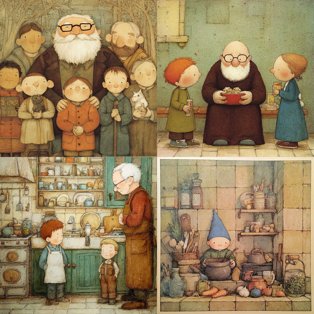 Tomie dePaola style, Midjourney V7, render 1 of 4